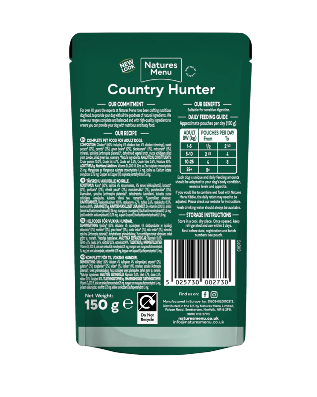 Natures Menu Dog - Country Hunter Free Range Chicken 6x150g - Image 3