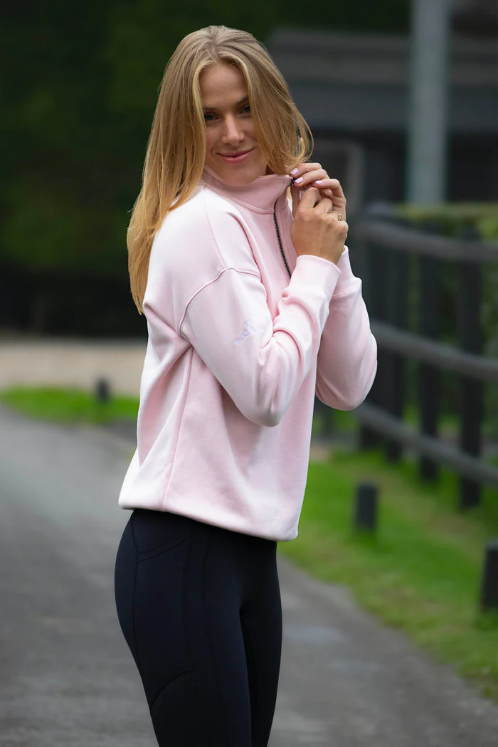 Mochara Half Zip Sweatshirt Baby Pink - Image 2