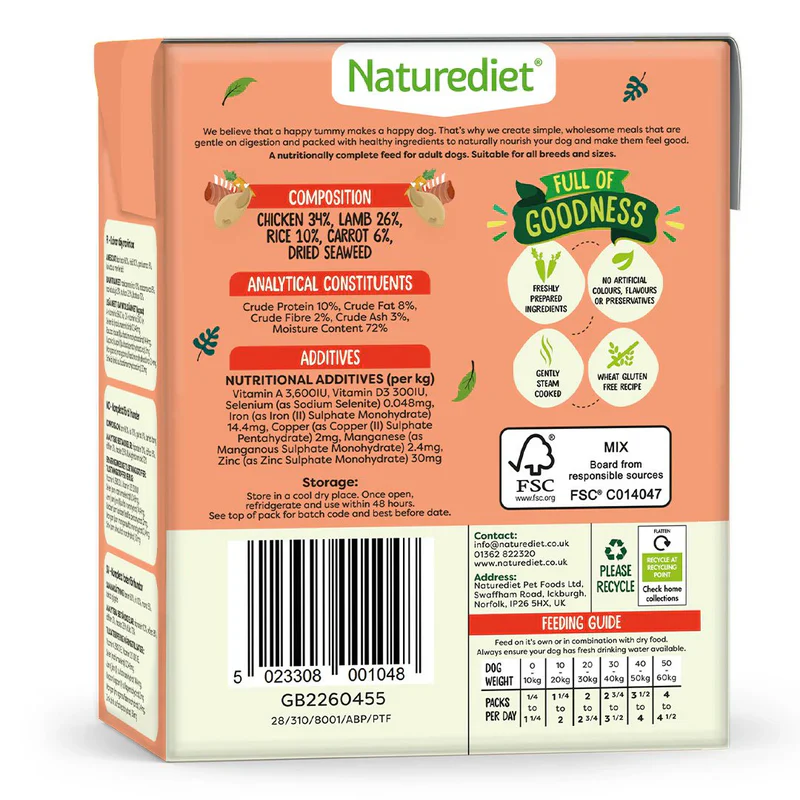 Nature Diet Dog - Chicken & Lamb 390g - Image 3