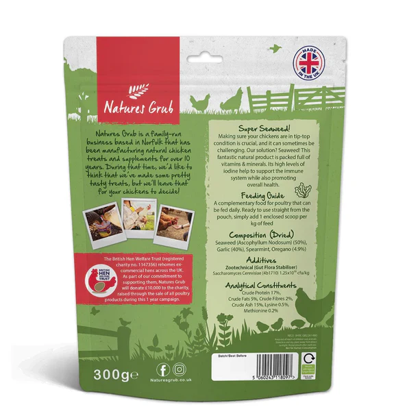 Natures Grub Garlic, Herbs & Seaweed With Probiotics 300g - Image 2
