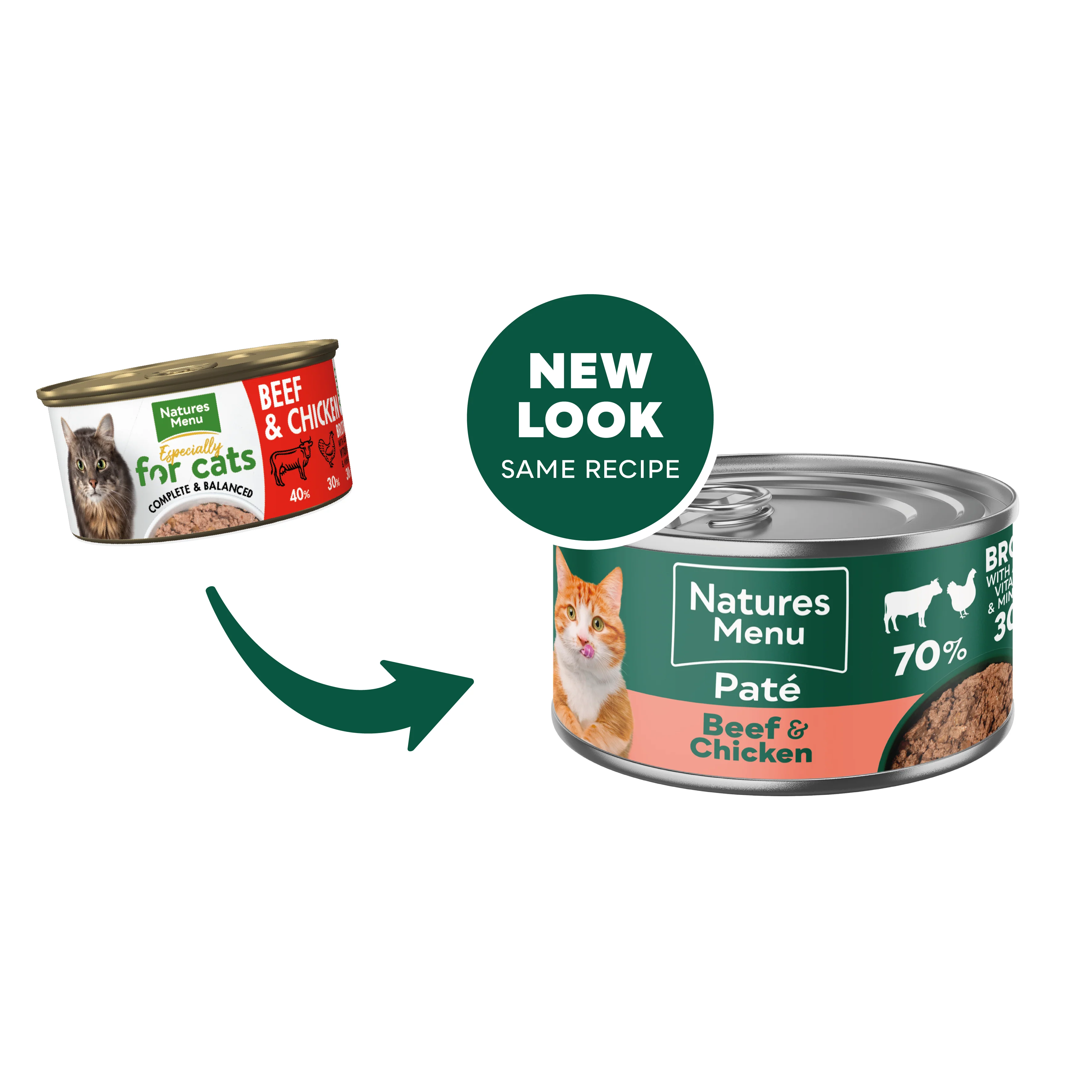 Natures Menu Cat - Can Adult Beef & Chicken 85g - Image 2