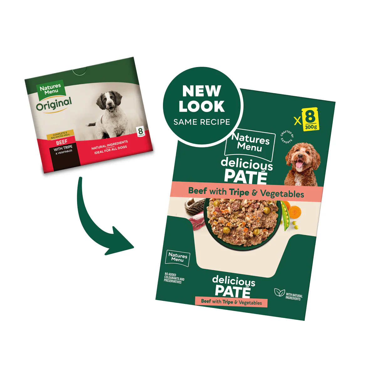Natures Menu Dog - Adult Pouch Box Beef With Tripe & Vegetables 8x300g - Image 2