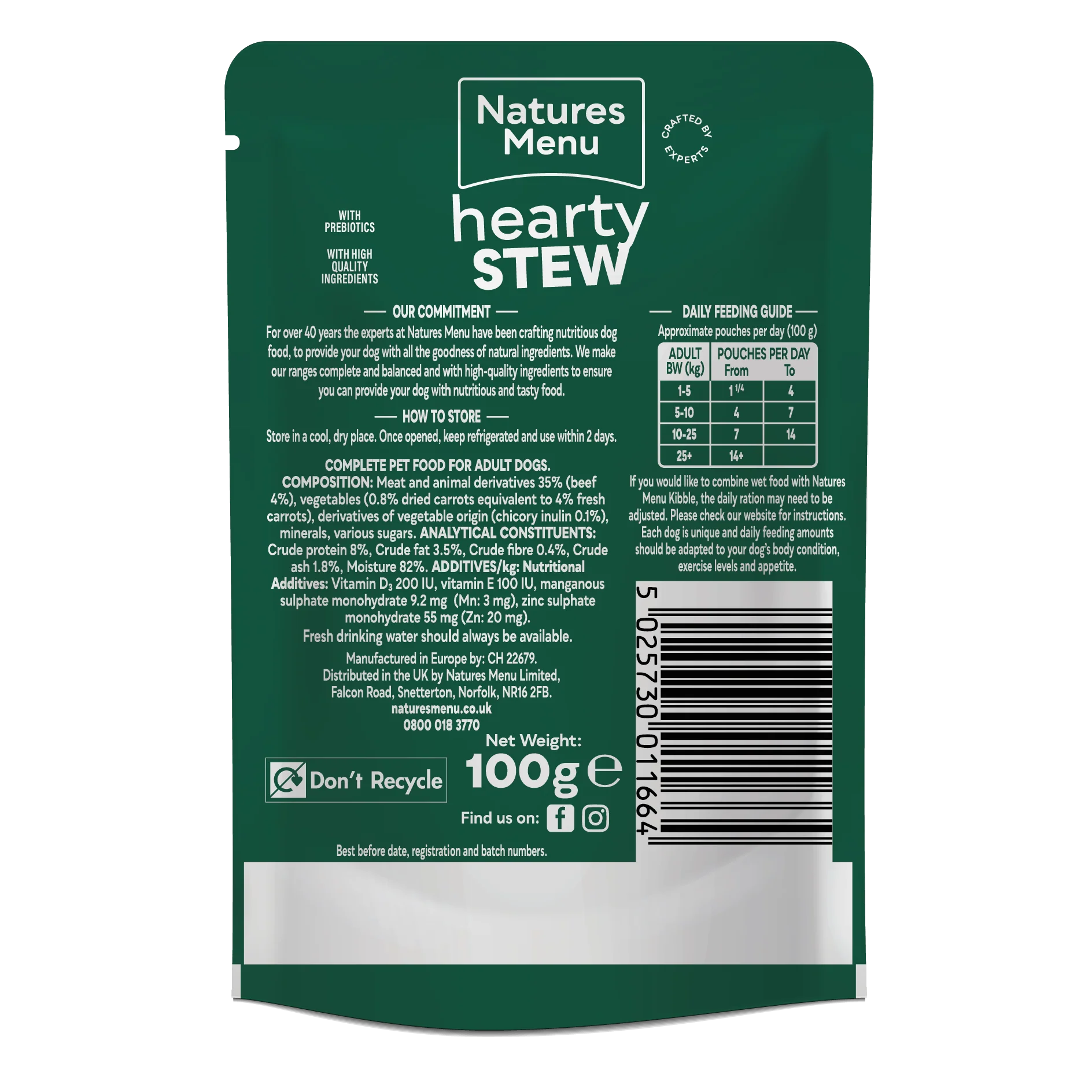 Natures Menu Dog - Beef Stew Pouches 8x100g - Image 3