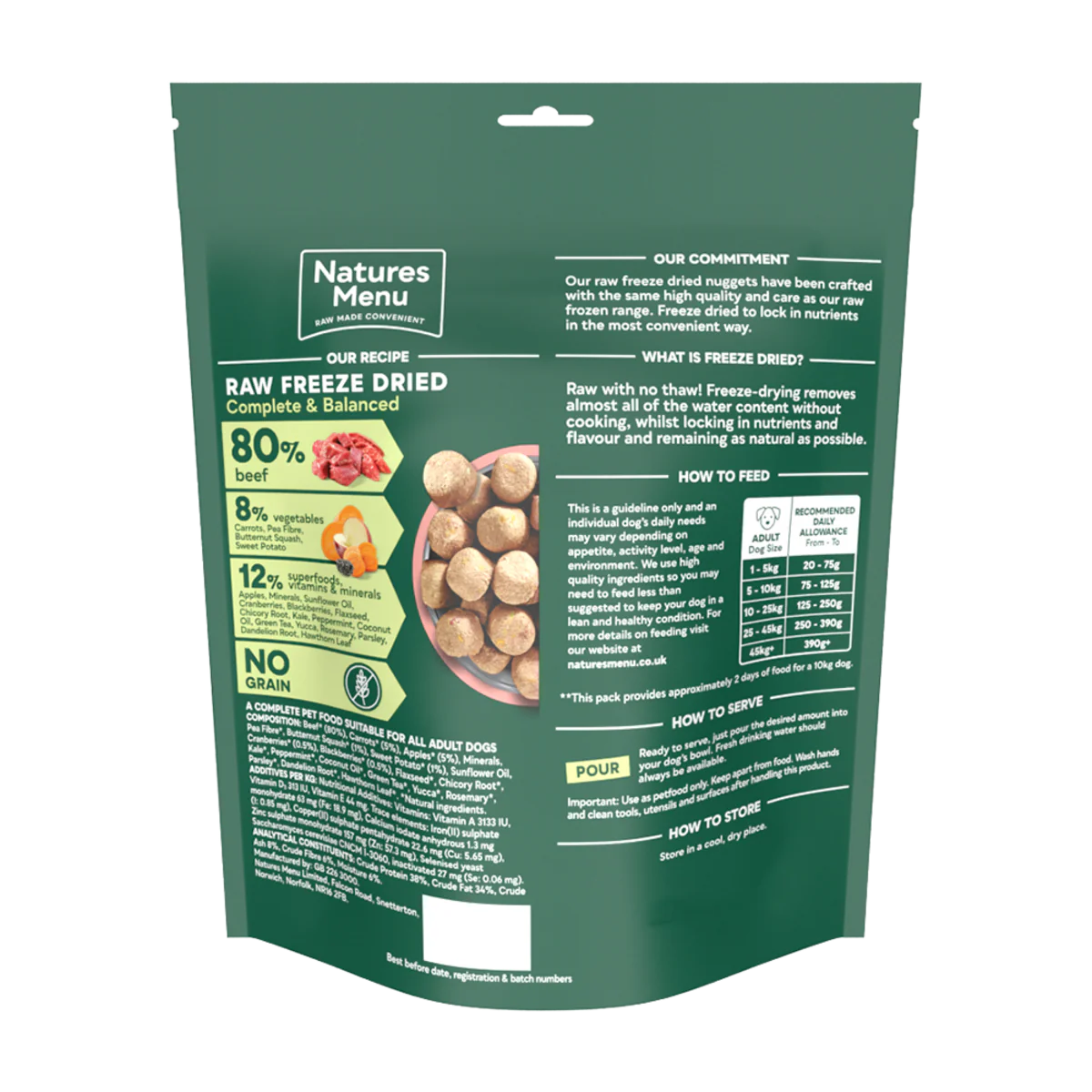 Natures Menu Dog - Complete & Balanced 80/20 Freeze Dried Beef 120g - Image 2