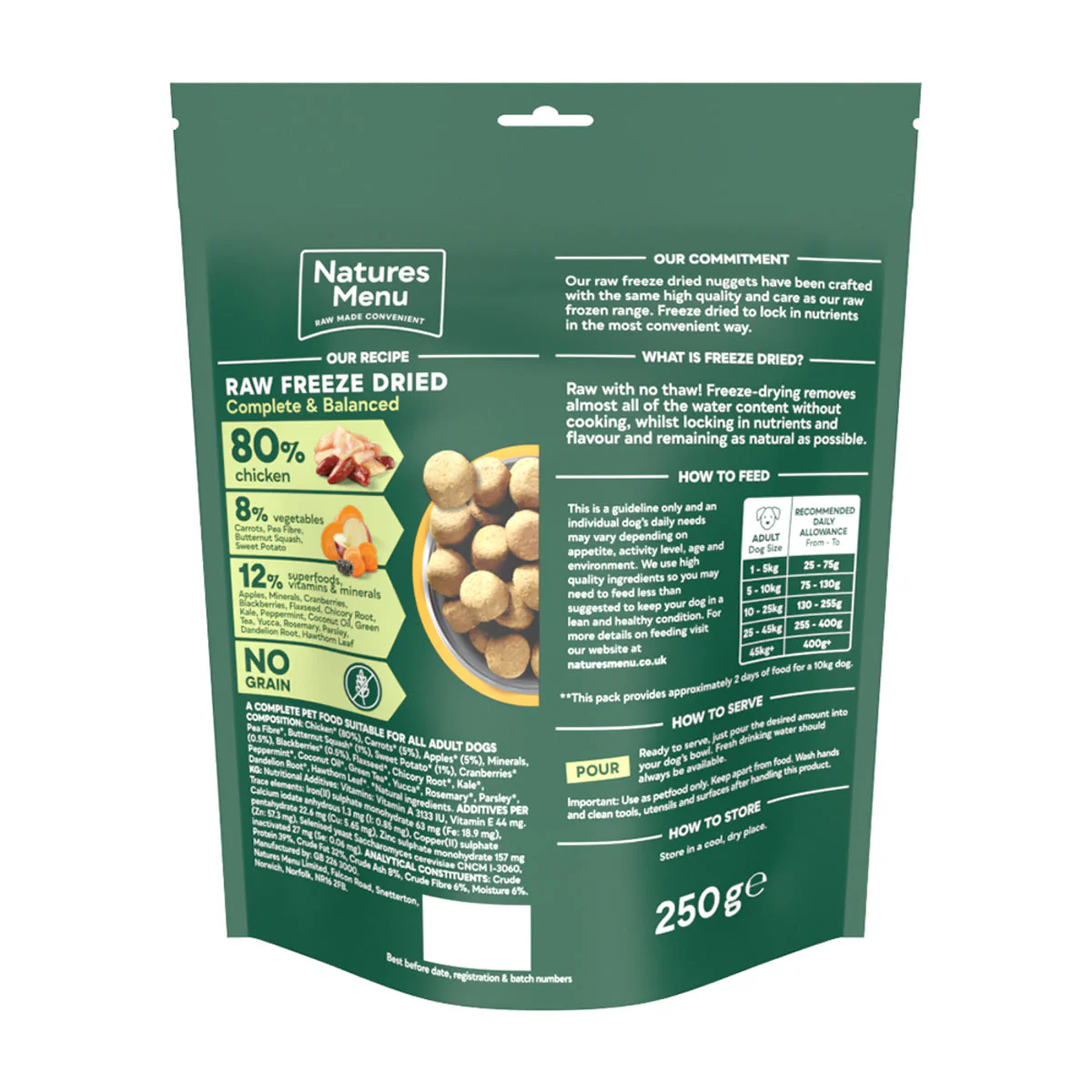 Natures Menu Dog - Complete & Balanced 80/20 Freeze Dried Chicken 250g - Image 2