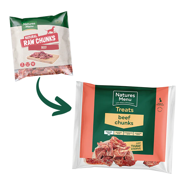 Natures Menu Dog - Natural Raw Treats Beef Chunks 1kg - Image 4