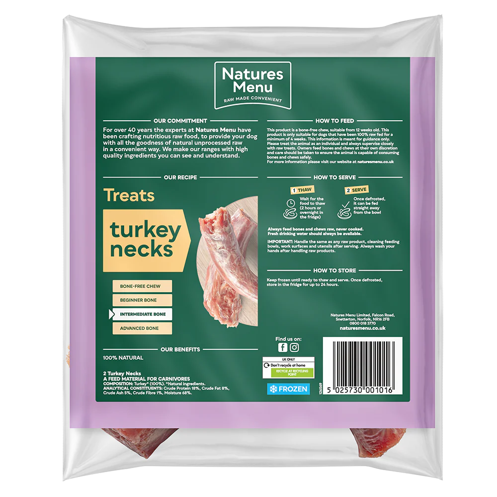Natures Menu Dog - Natural Raw Treats Turkey Necks 2 pack - Image 2