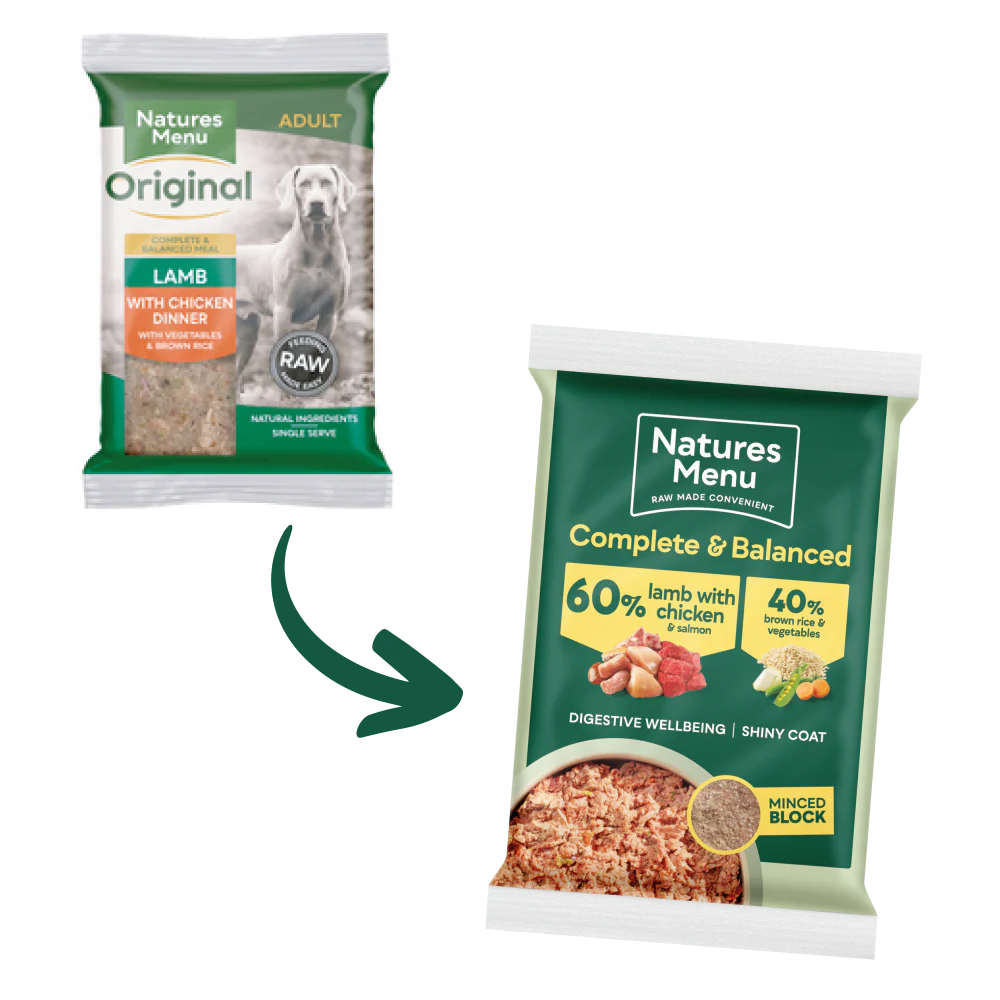 Natures Menu Dog - Complete & Balanced 60/40 Lamb & Chicken Block 300g - Image 3