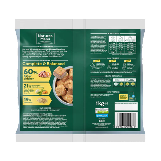 Natures Menu Dog - Complete & Balanced Nuggets 60/40 Fish & Chicken 1kg - Image 2