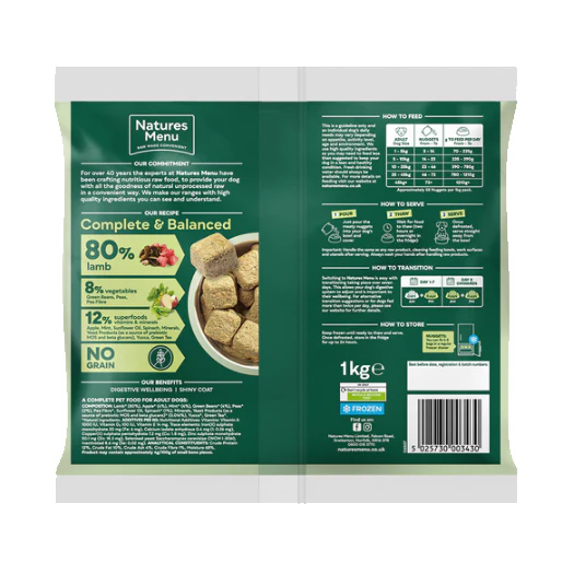 Natures Menu Dog - Complete & Balanced Nuggets 80/20 Lamb 1kg - Image 2