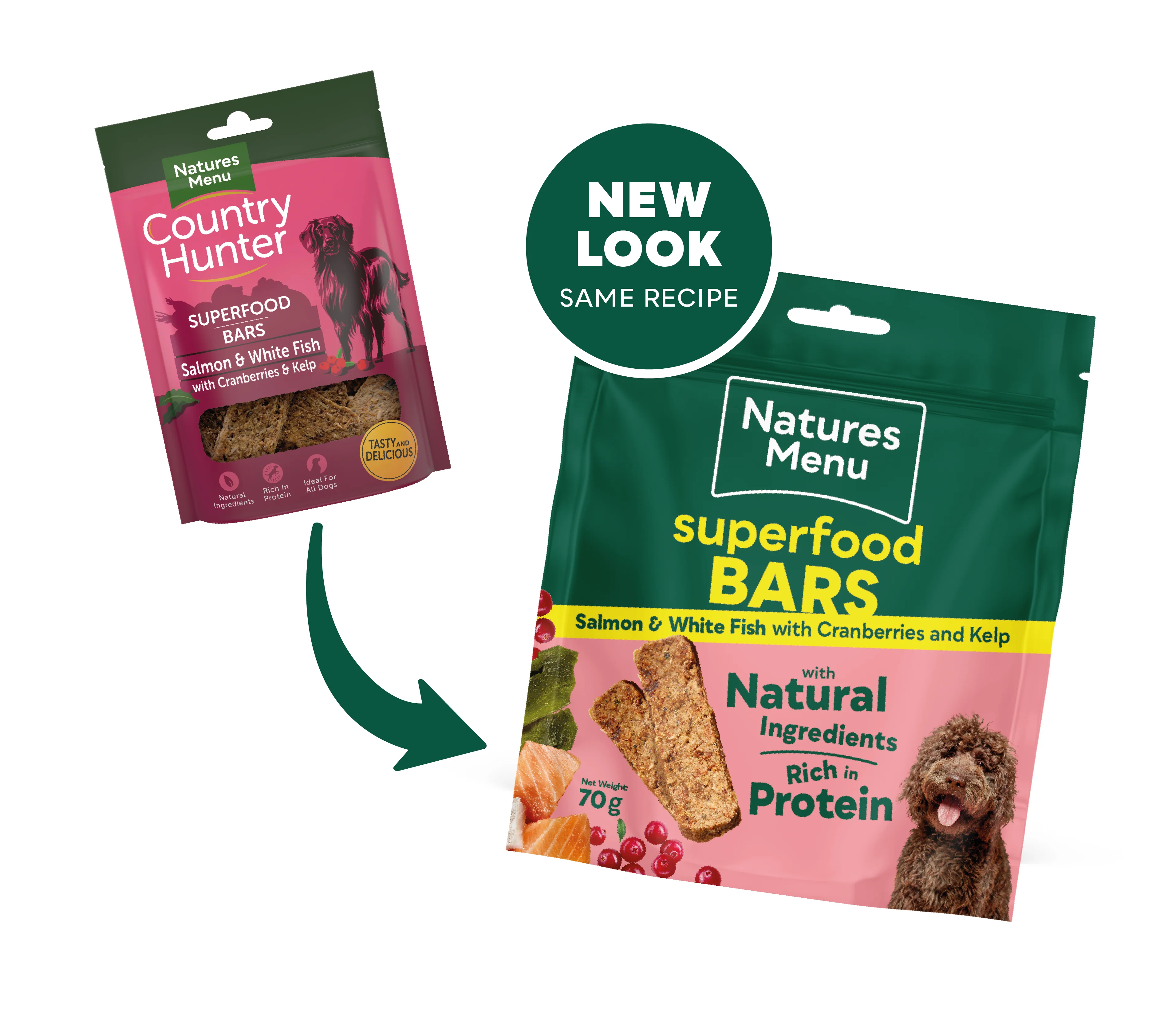 Natures Menu Dog - Superfood Bars Salmon & White Fish with Cranberries & Kelp 70g - Image 3