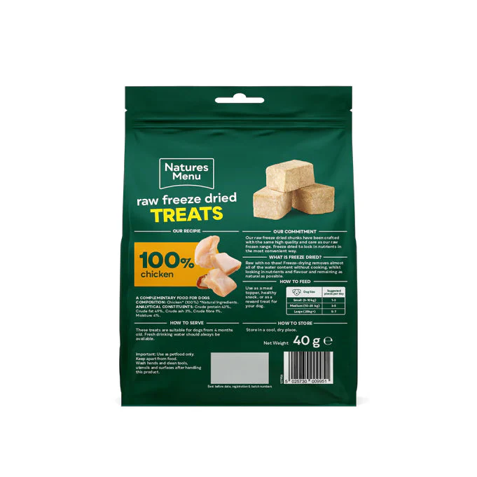 Natures Menu Dog - Freeze Dried Chicken Chunks 40g - Image 2