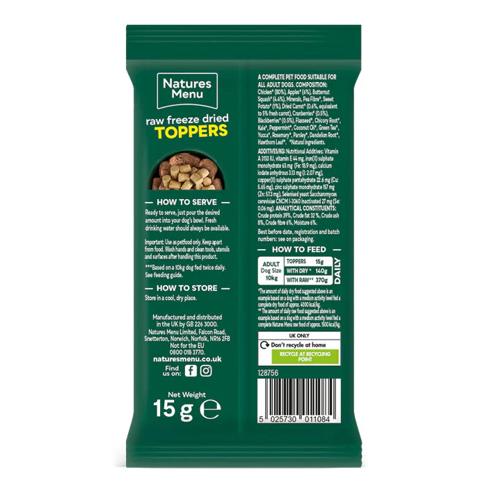 Natures Menu Dog - Freeze Dried Chicken Topper 15g - Image 2