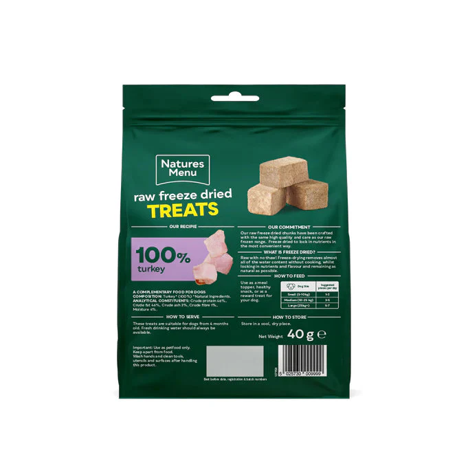 Natures Menu Dog - Freeze Dried Turkey Chunks 40g - Image 2