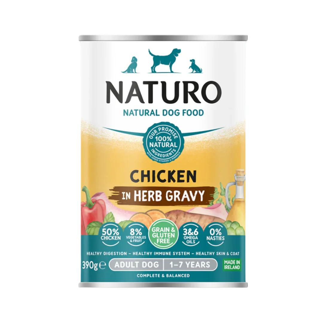 Naturo Dog - Adult Grain & Gluten Free Can Chicken Fruit & Veg in Herb Gravy 390g