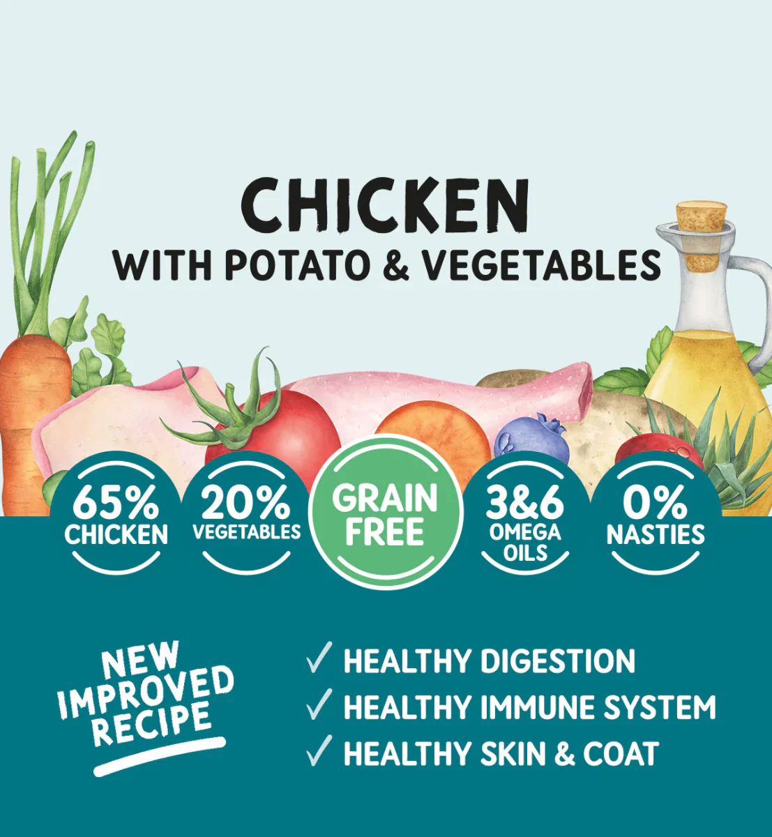 Naturo Dog - Adult Grain Free Chicken with Potato & Veg 12x400g - Image 2