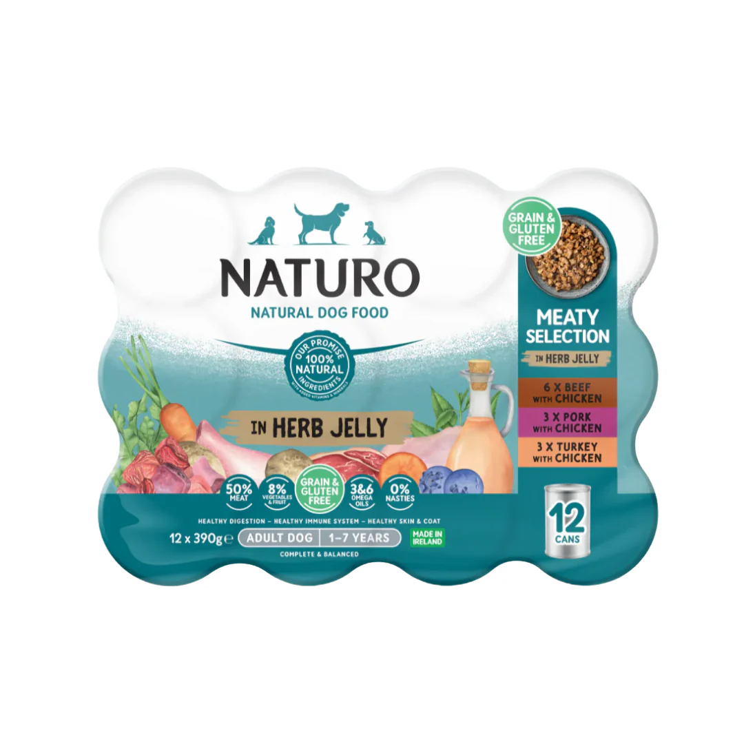 Naturo Dog - Adult Grain & Gluten Free Meaty Selection In Jelly 12x390g