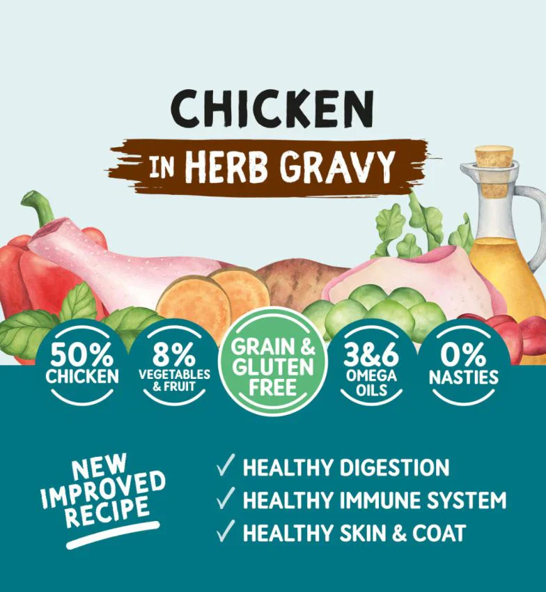 Naturo Dog - Adult Grain & Gluten Free Pouch Chicken Herb Gravy 100g - Image 3