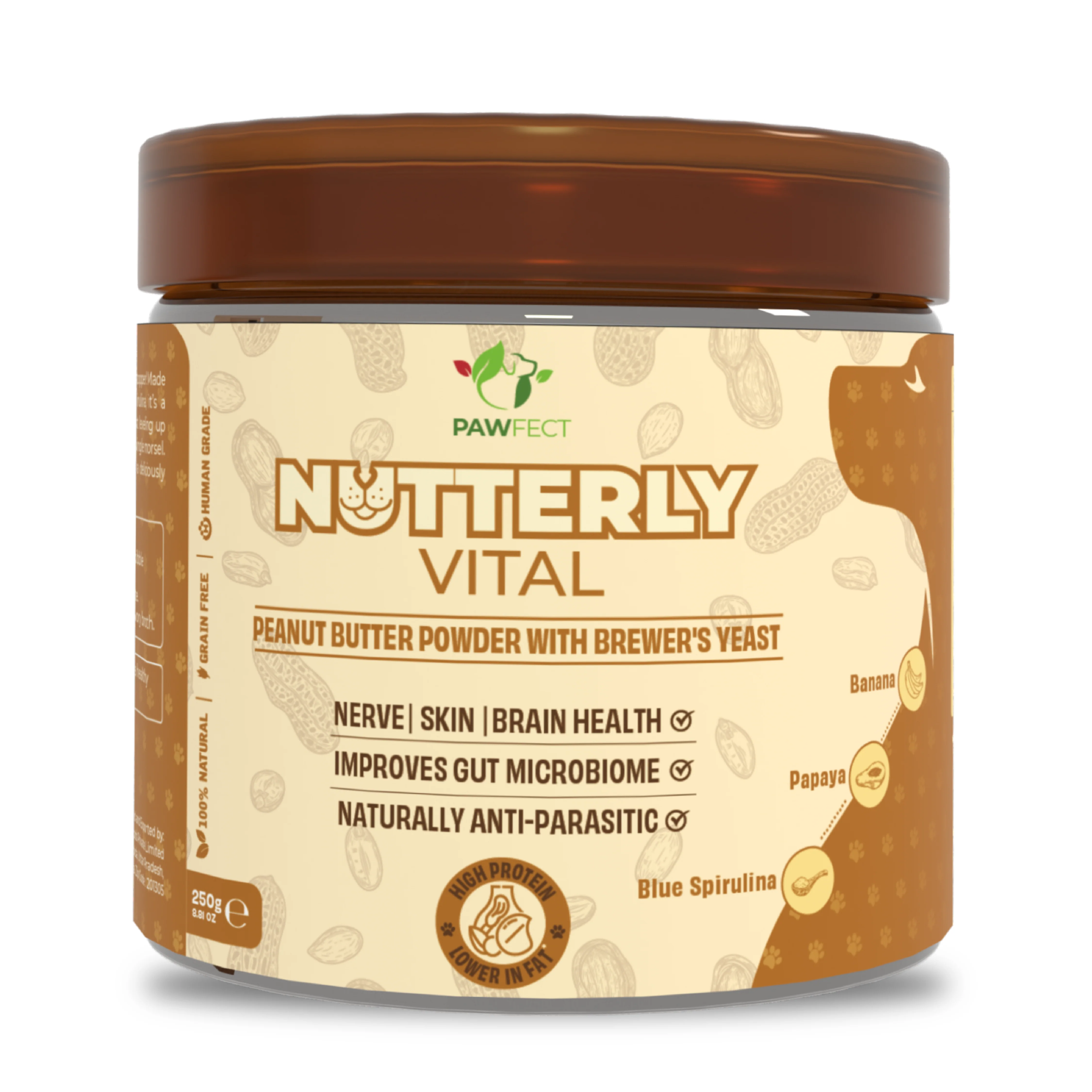 Pawfect Food Topper Nutterly Vital Peanut Butter Powder 250g - Image 5