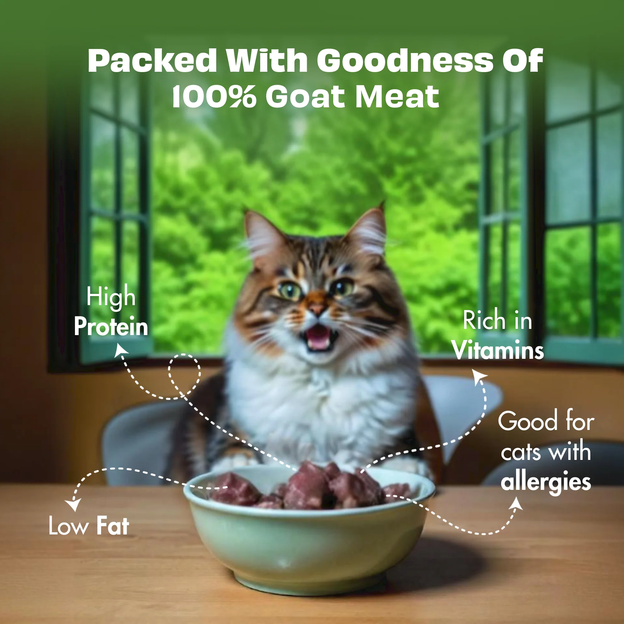 Pawfect Nature's Feast Freeze Dried Cat Treats Goat Meat 150g - Image 2