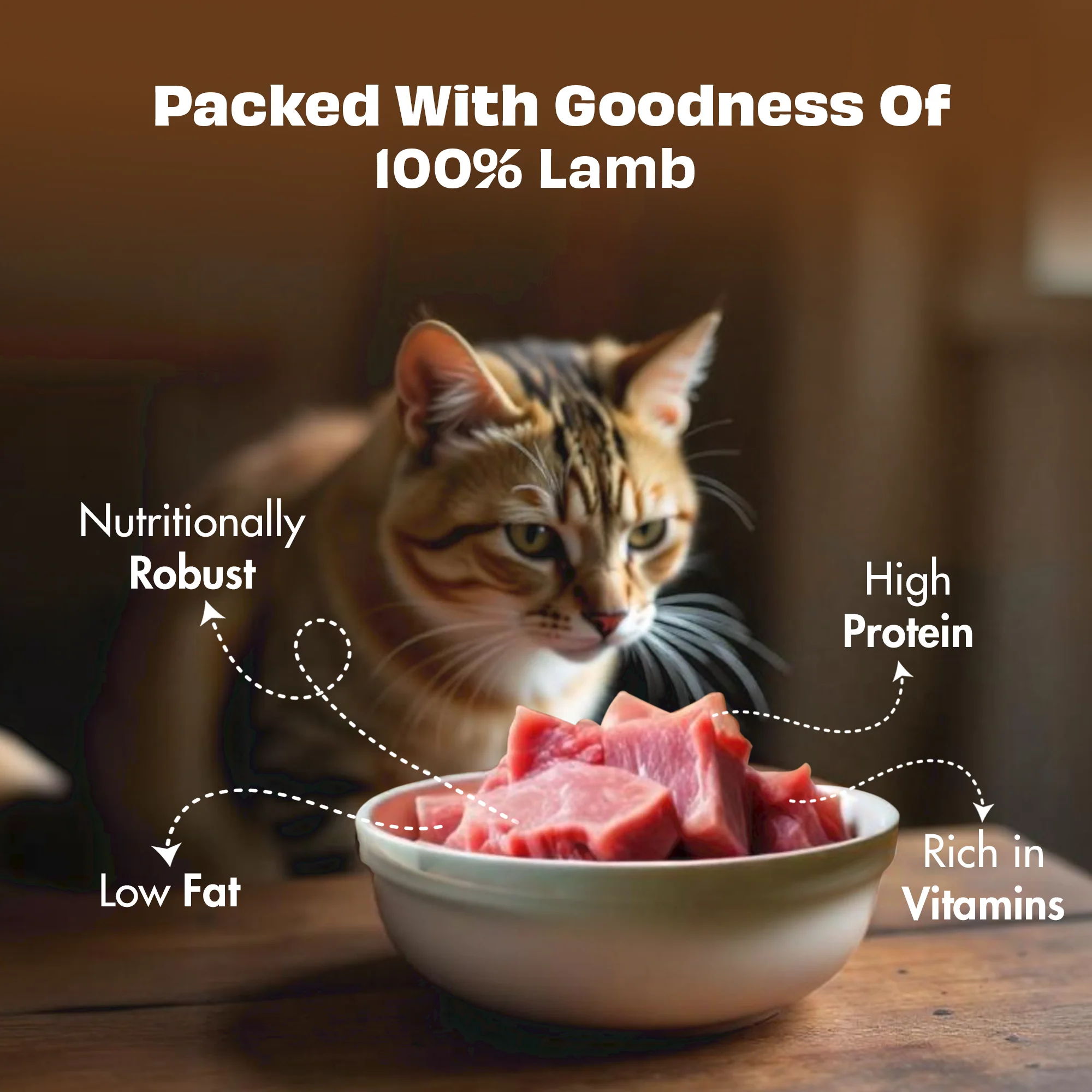 Pawfect Nature's Feast Freeze Dried Cat Treats Lamb Meat 50g - Image 3