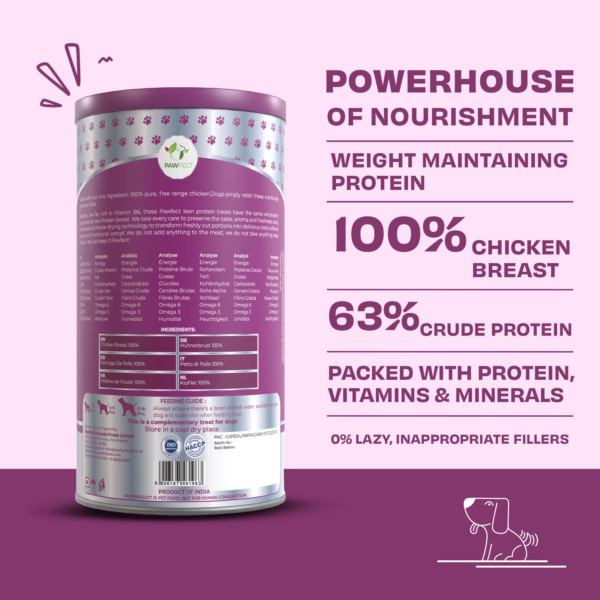 Pawfect Nature's Feast Freeze Dried Dog Treats Chicken Breast 200g - Image 5