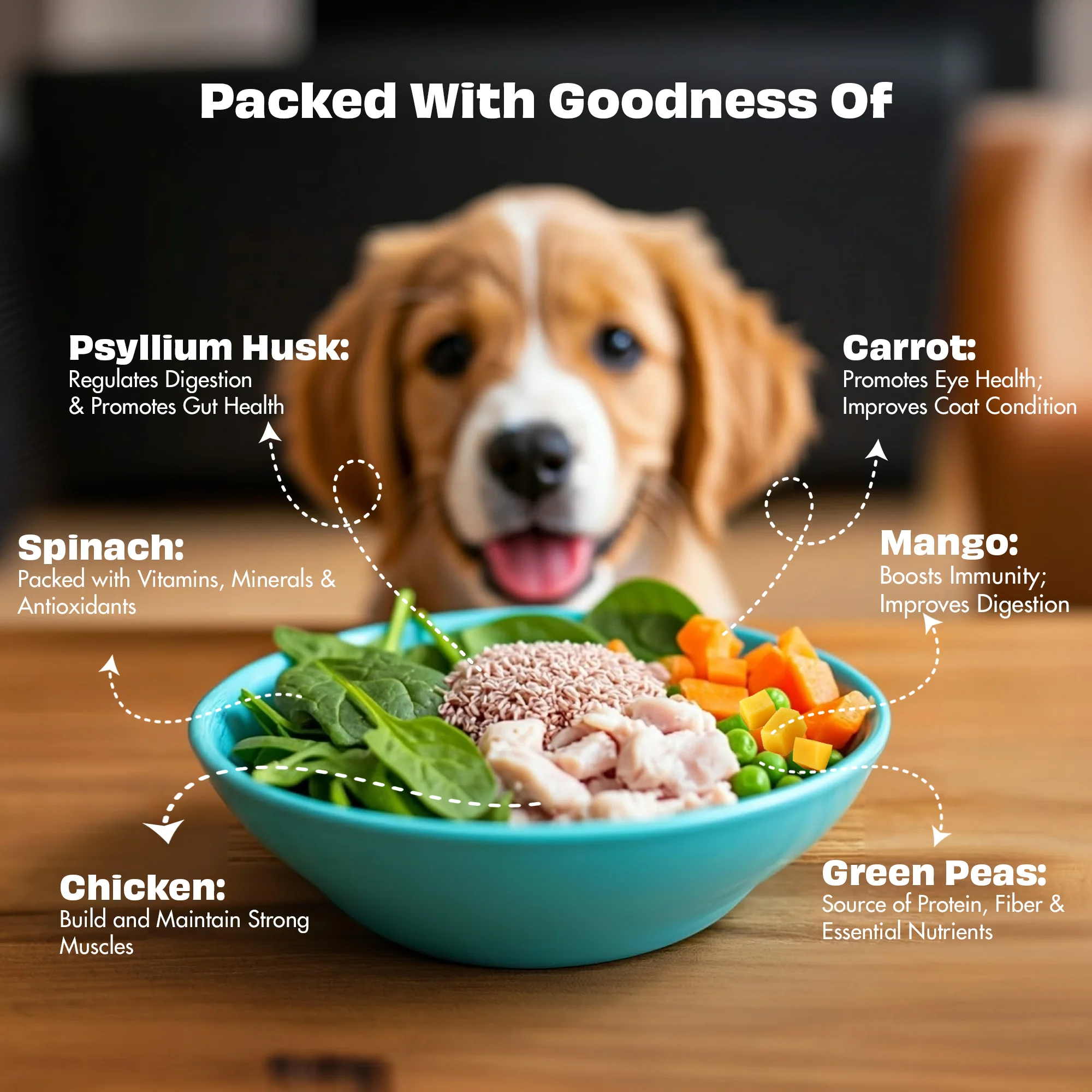 Pawfect Nature's Feast Freeze Dried Dog Treats Chicken With Asian Greens 50g - Image 4