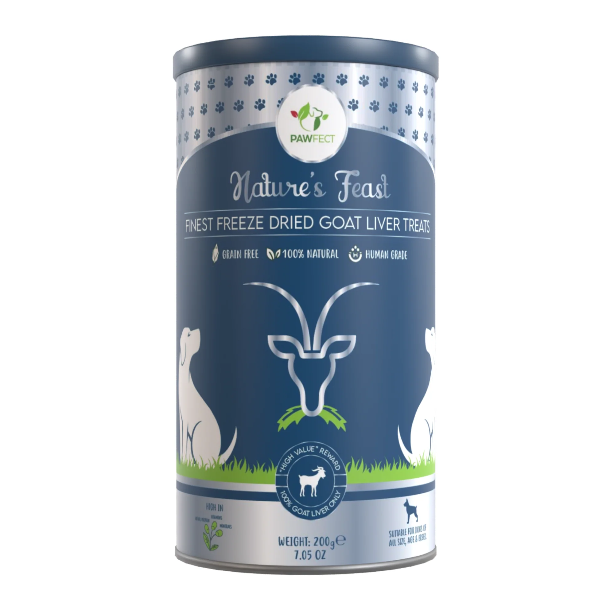 Pawfect Nature's Feast Freeze Dried Dog Treats Goat Liver 200g