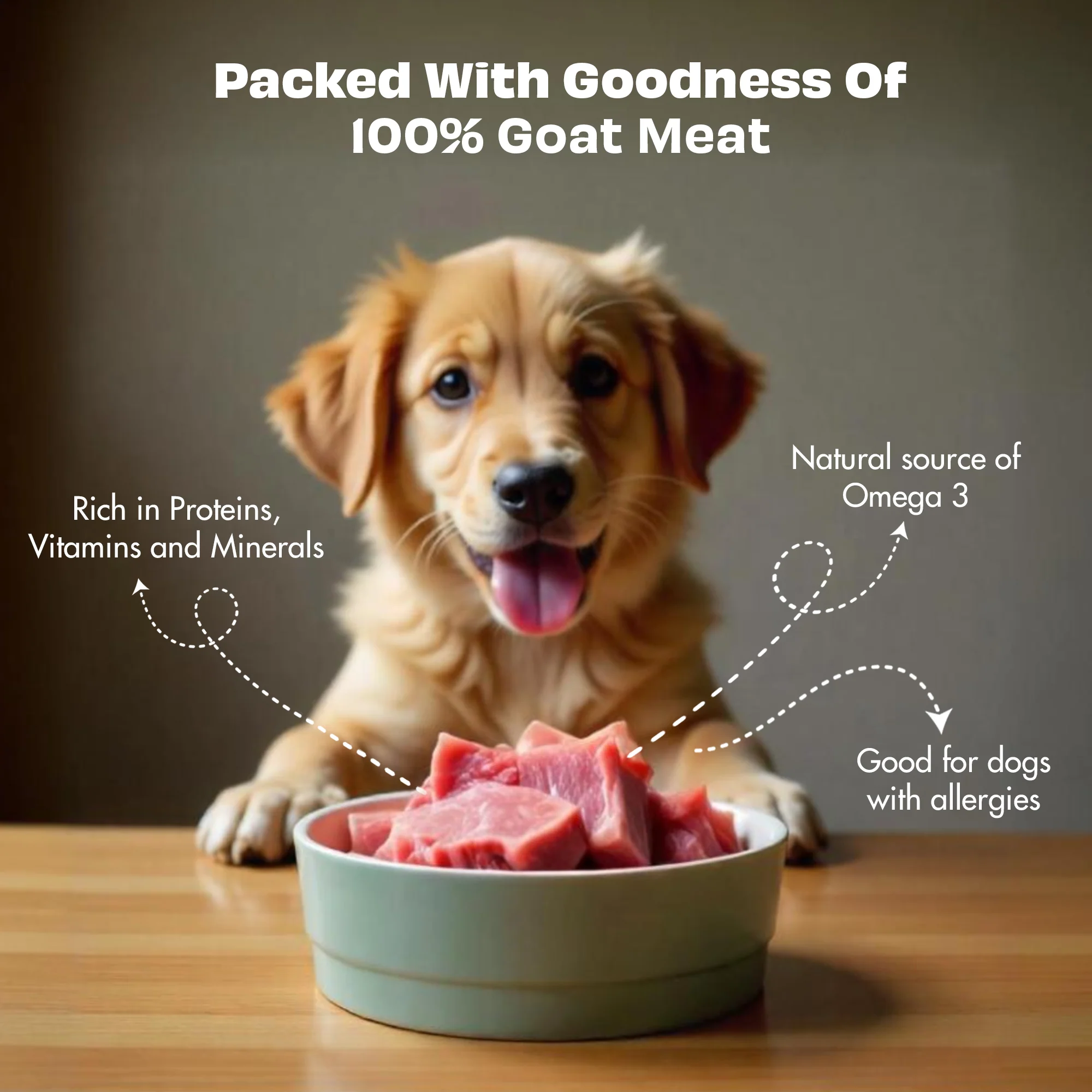 Pawfect Nature's Feast Freeze Dried Dog Treats Goat Meat 150g - Image 3
