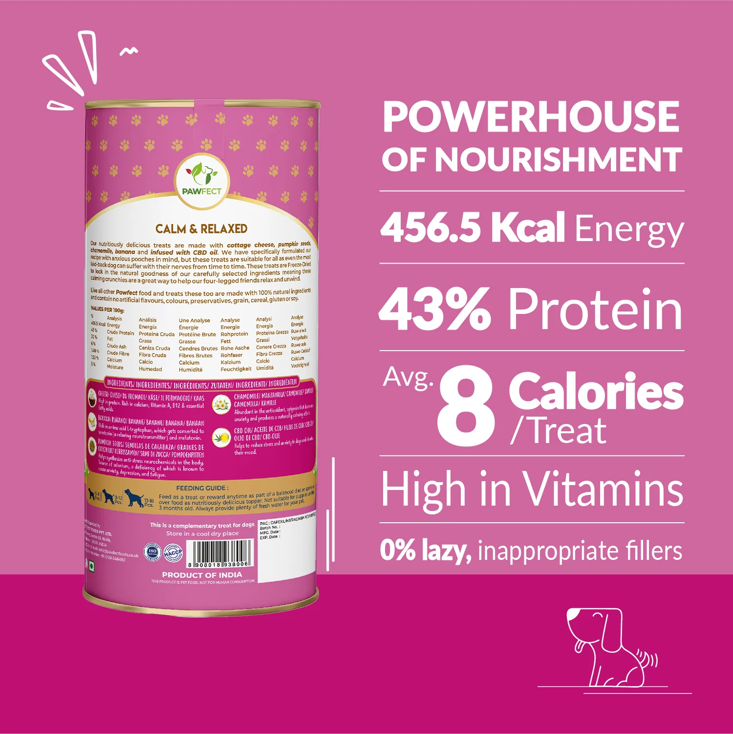 Pawfect Nature's Munch Freeze Dried Dog Treats Calm & Relaxed 75g - Image 2