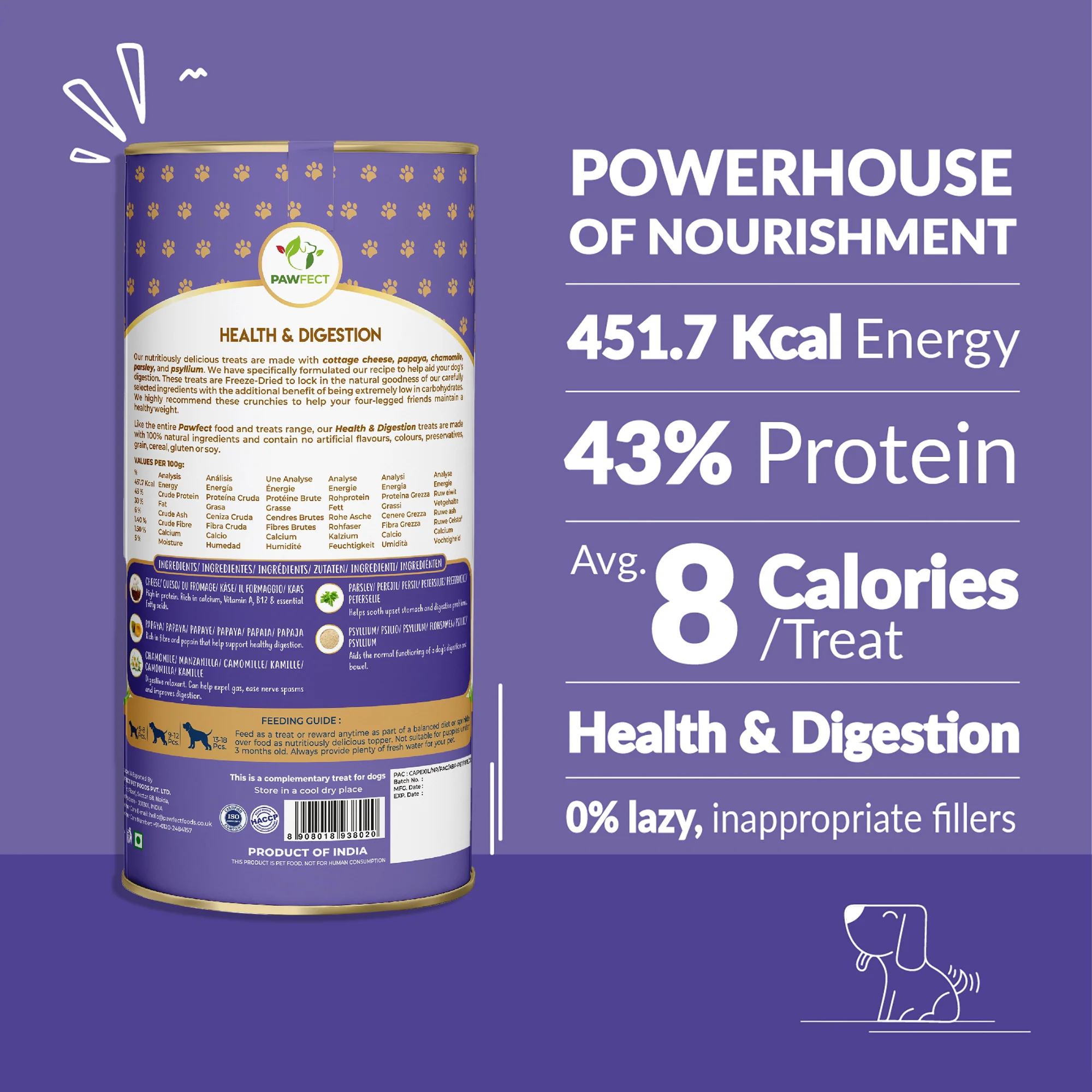 Pawfect Nature's Munch Freeze Dried Dog Treats Health & Digestion 75g - Image 2