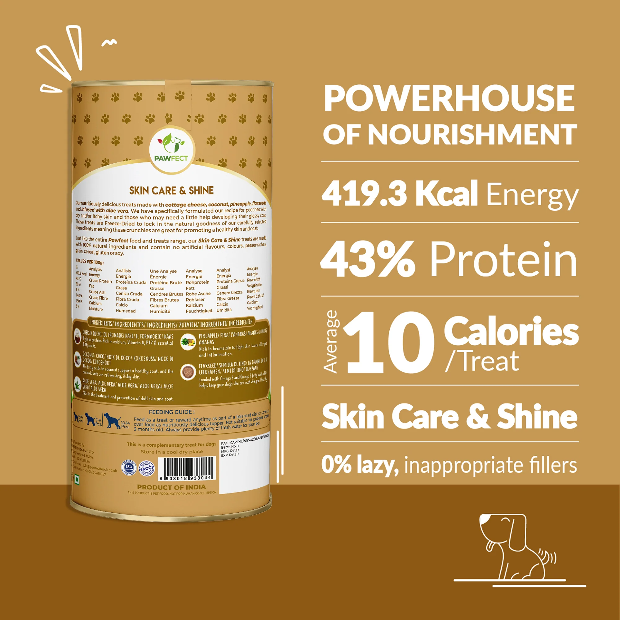 Pawfect Nature's Munch Freeze Dried Dog Treats Skin Care & Shine 75g - Image 2