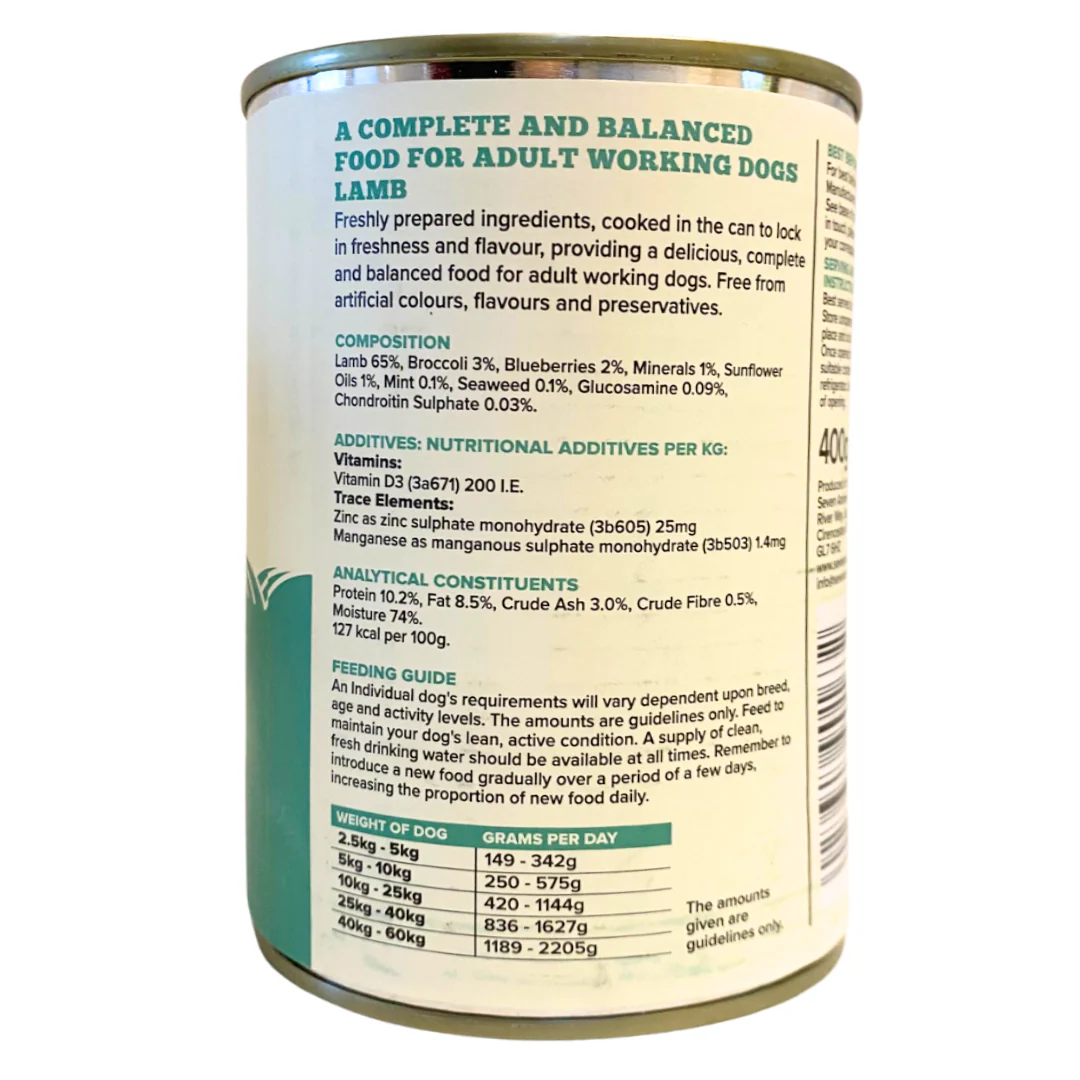Seven Dog - Adult Lamb Grain Free Tins 6x400g - Image 2