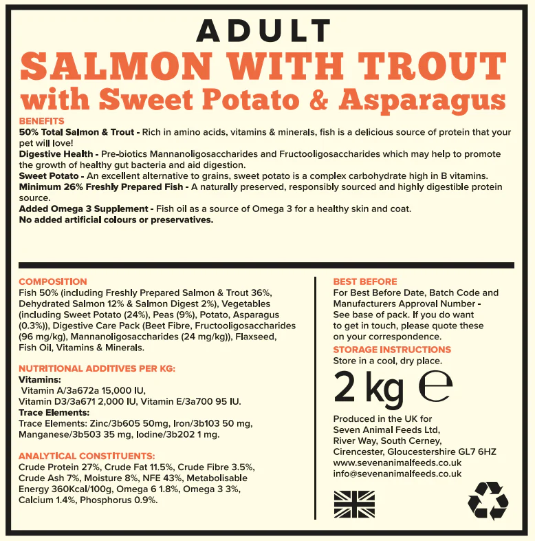 Seven Dog - Adult Salmon with Trout & Sweet Potato Grain Free 2kg - Image 2