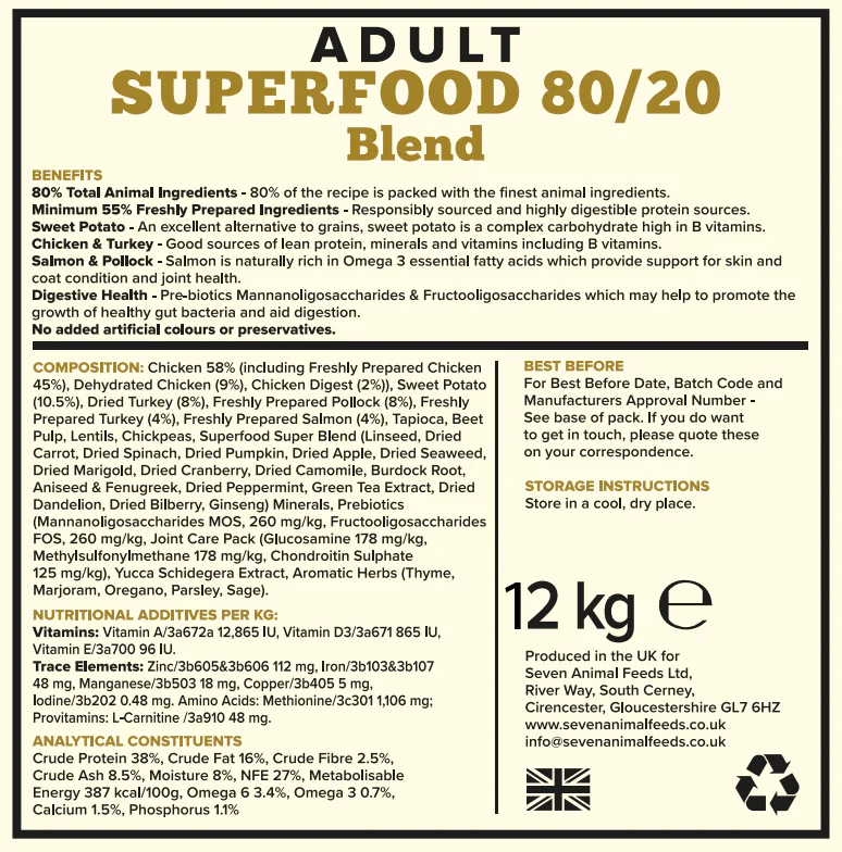 Seven Dog - Adult Superfood Meat Blend 80/20 12kg - Image 2