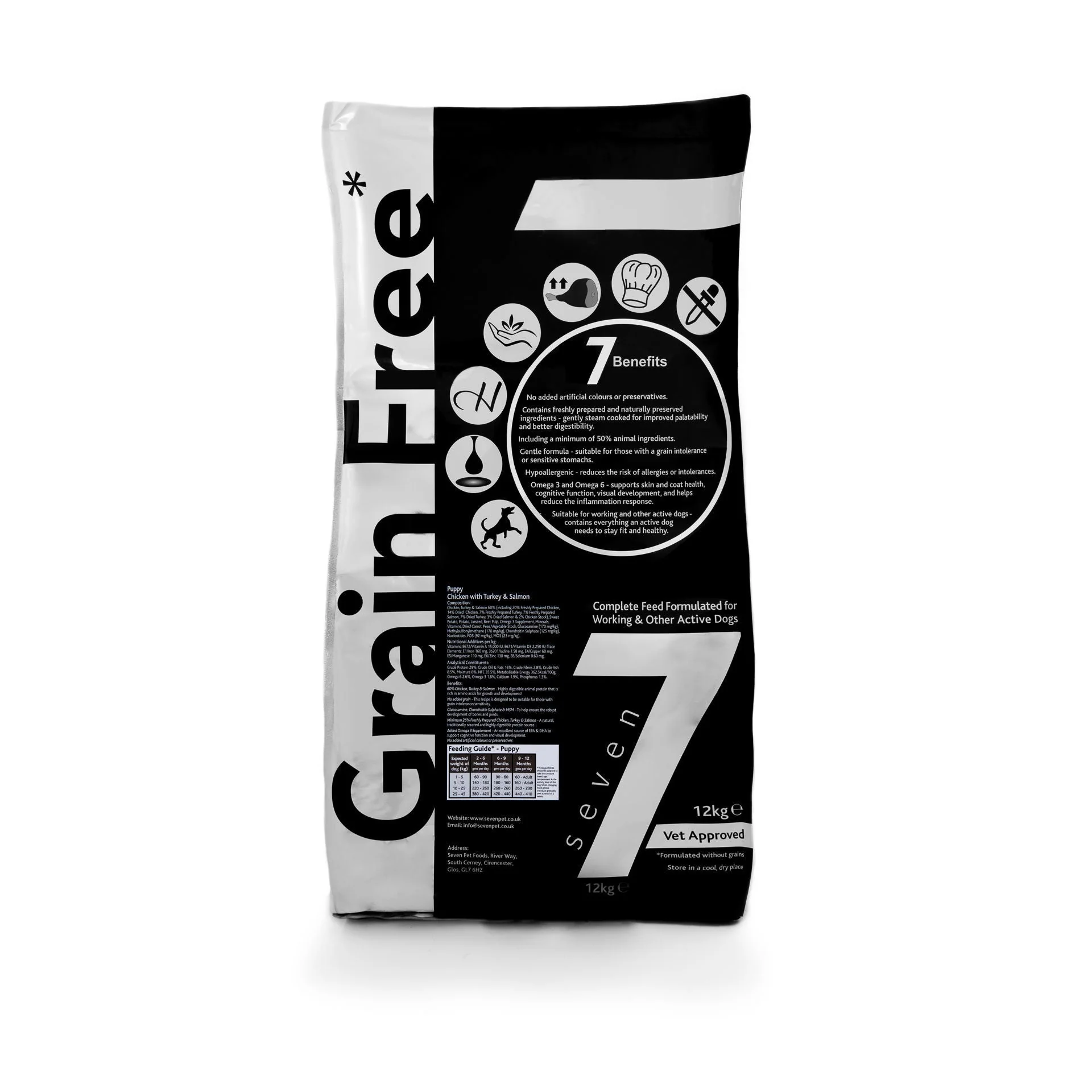 Seven Puppy - Chicken with Turkey & Salmon Grain Free 12kg - Image 2