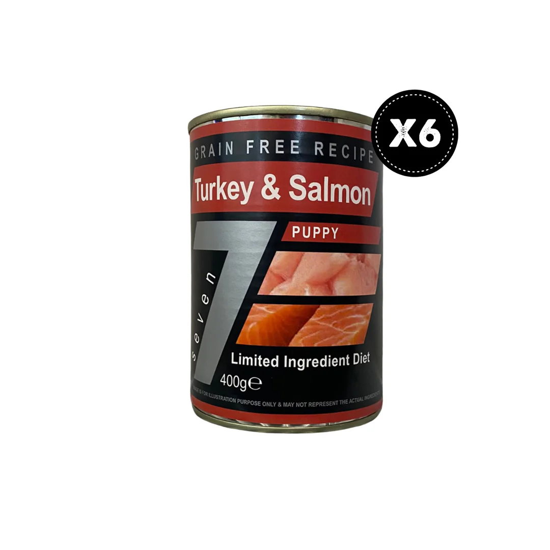 Seven Dog - Puppy Turkey & Salmon Grain Free Tins 6x400g - Image 2