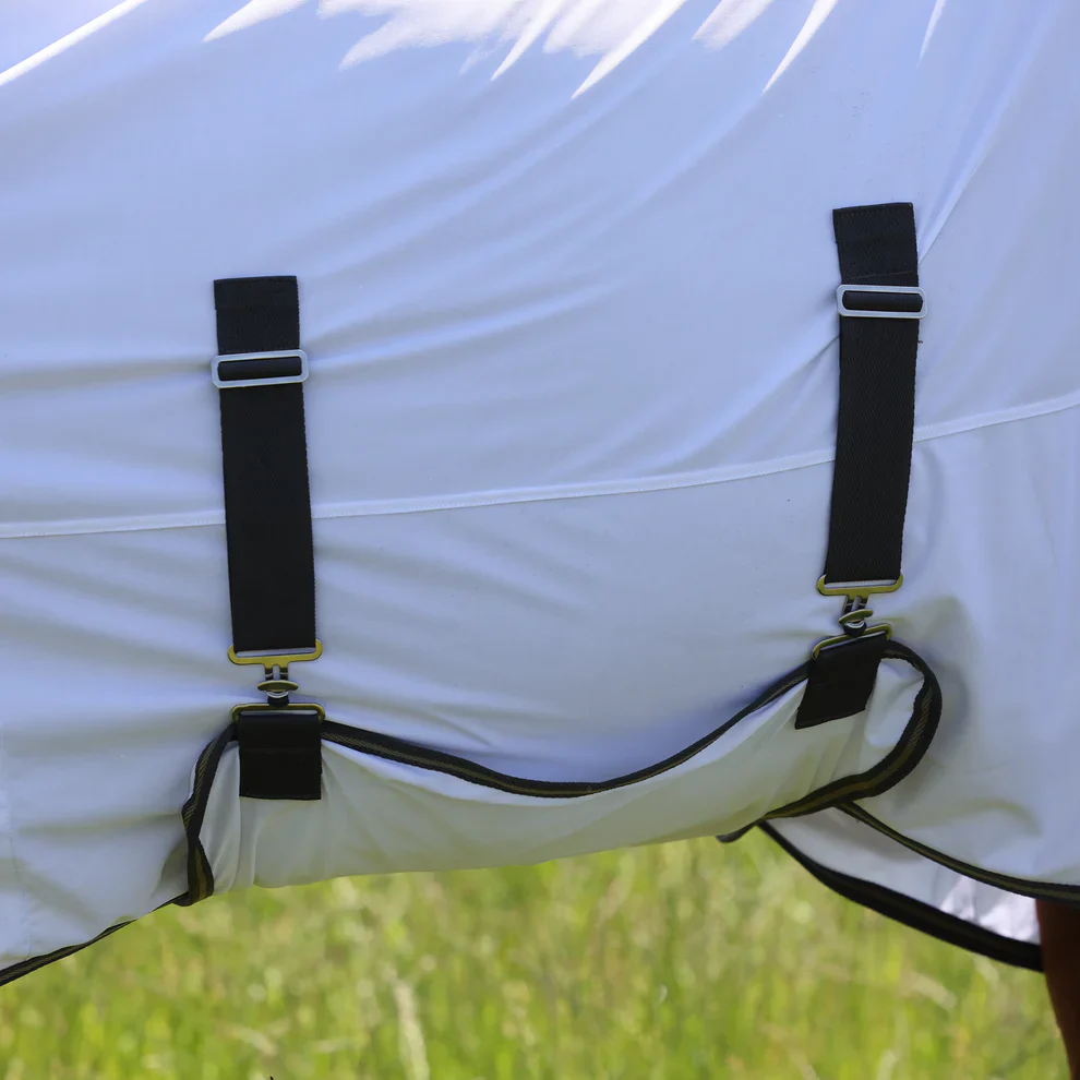 Shires Tempest Original Fly Rug & Neck Set White / Grey - Image 4