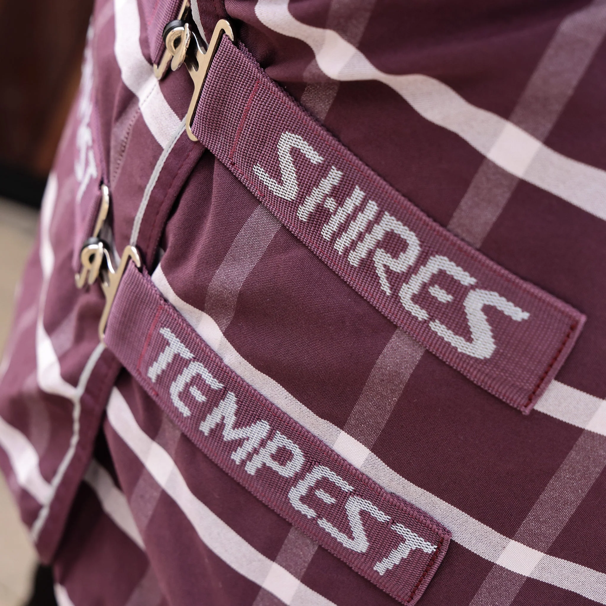 Shires Tempest Original Stable Sheet Maroon Check - Image 3