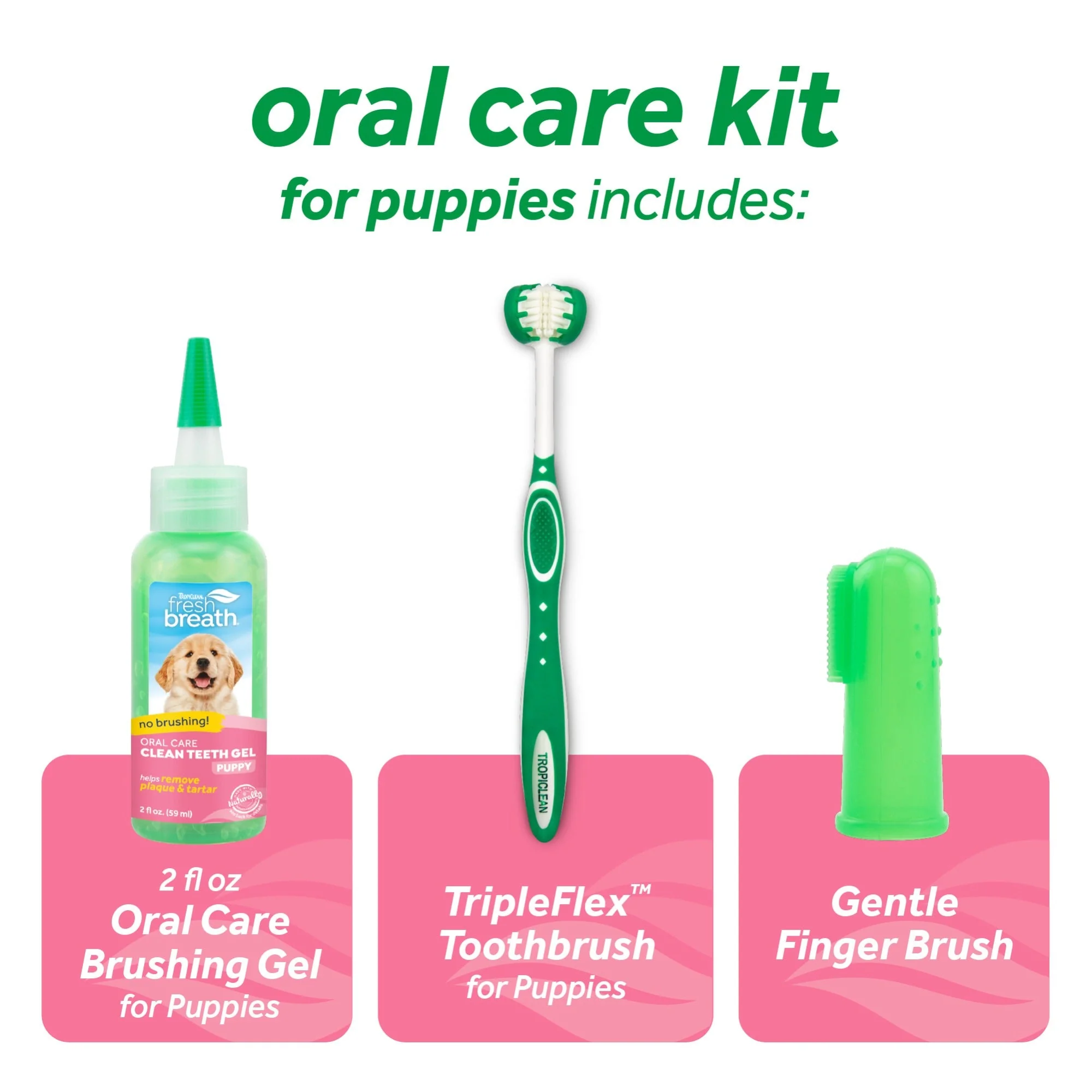 Tropiclean Fresh Breath Puppy Oral Care Kit 59ml - Image 2