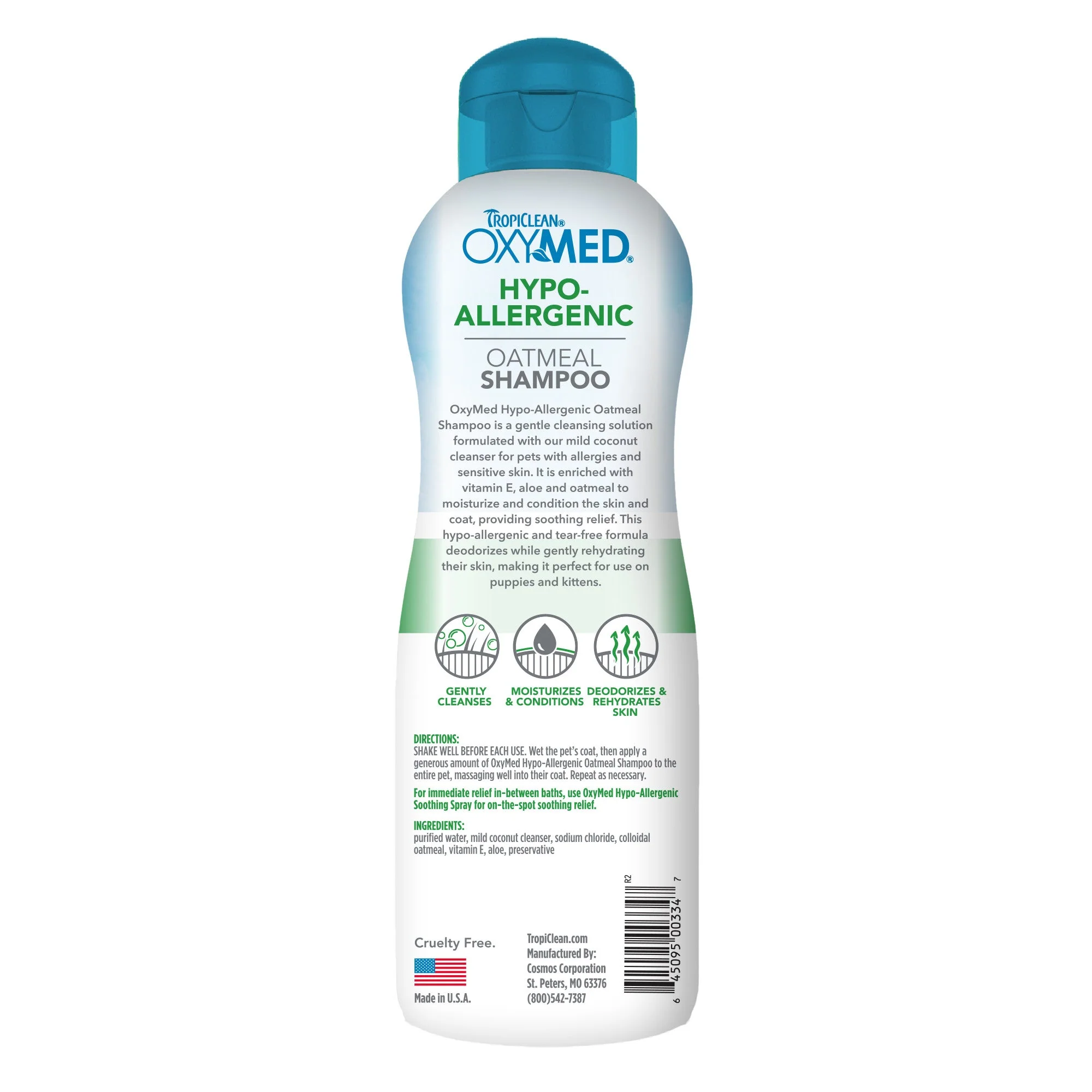 Tropiclean OxyMed Hypo-Allergenic Oatmeal Shampoo 592ml - Image 2