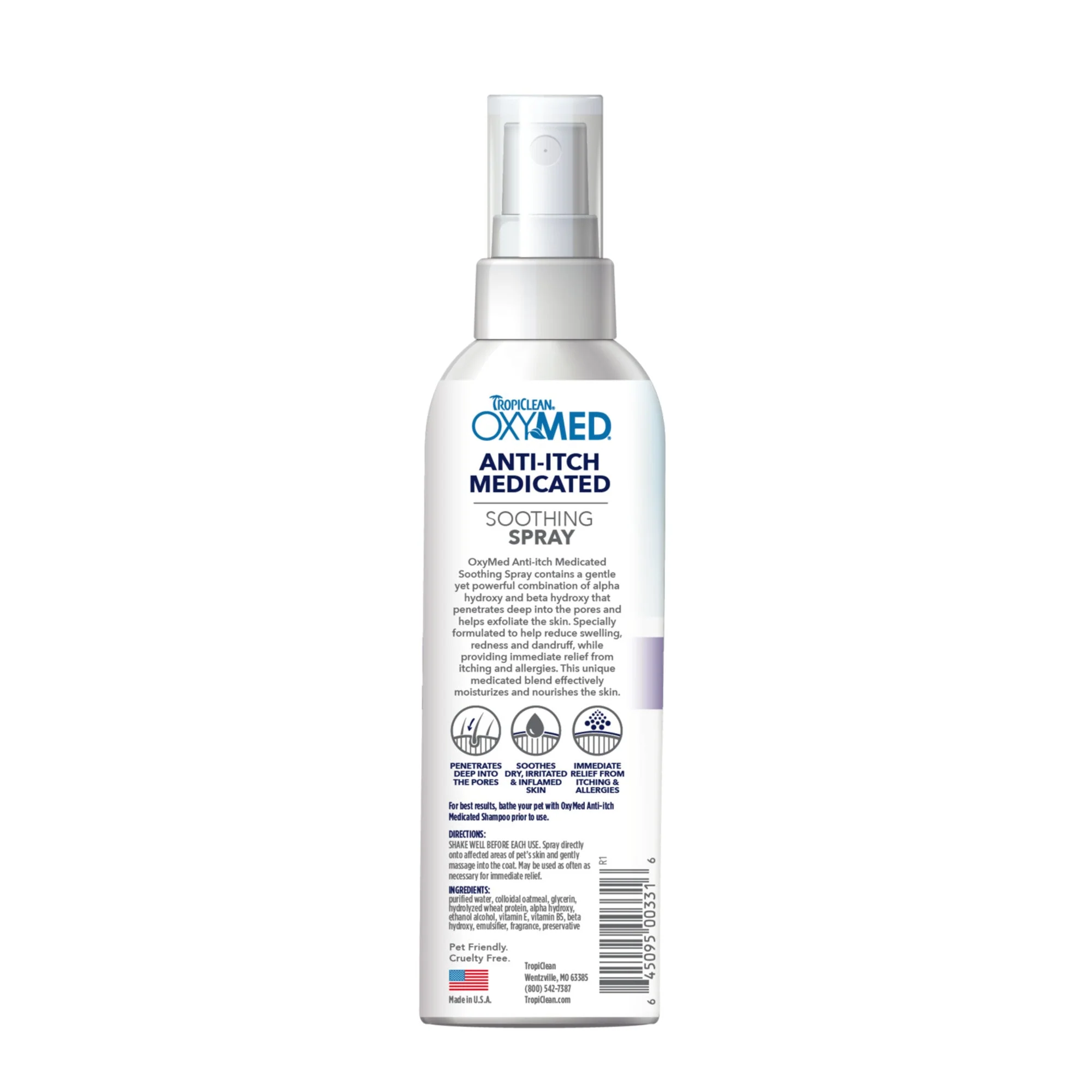 TropiClean OxyMed Medicated Anti Itch Spray 236ml - Image 2
