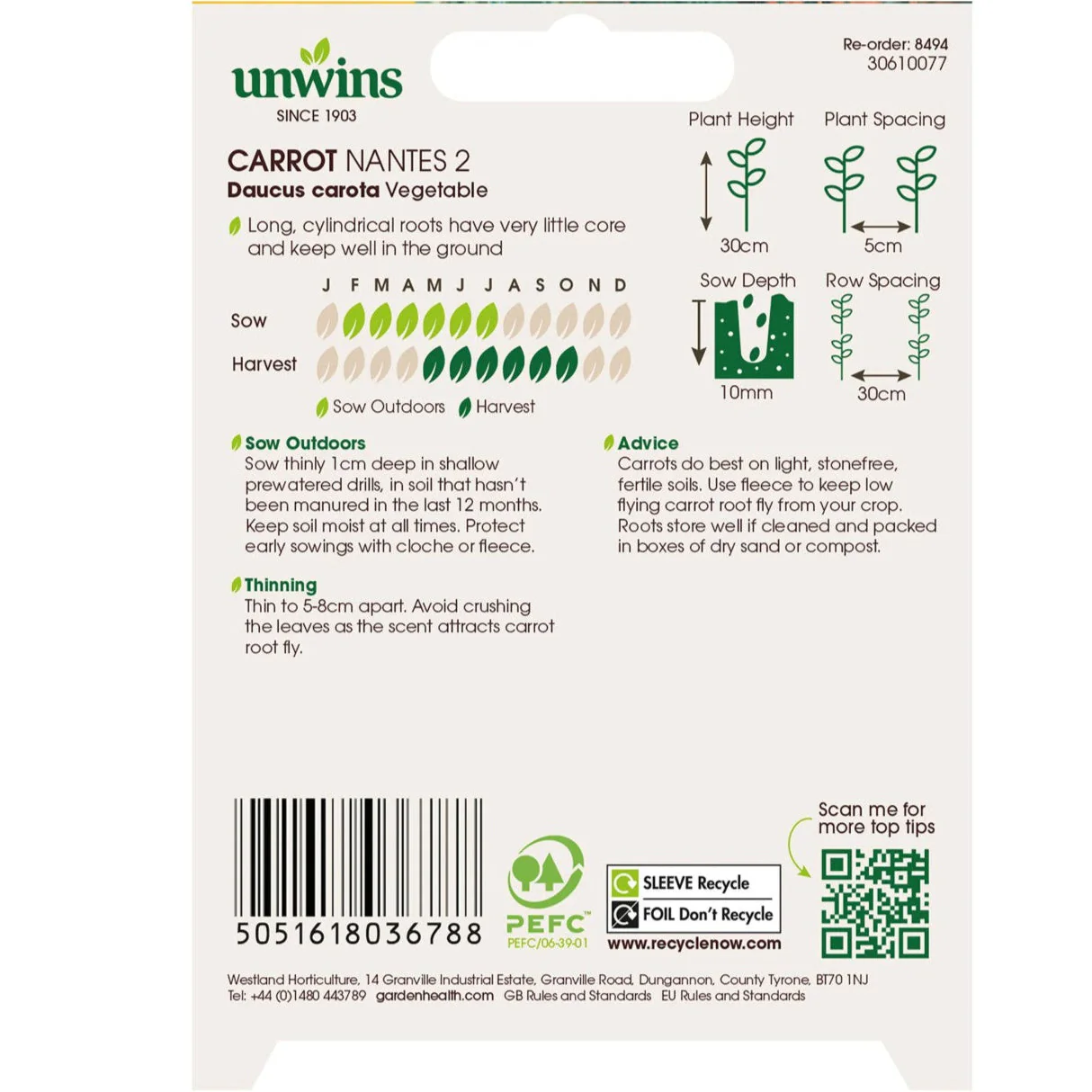 Unwins Carrot Nantes 2 (Organic) - Image 2