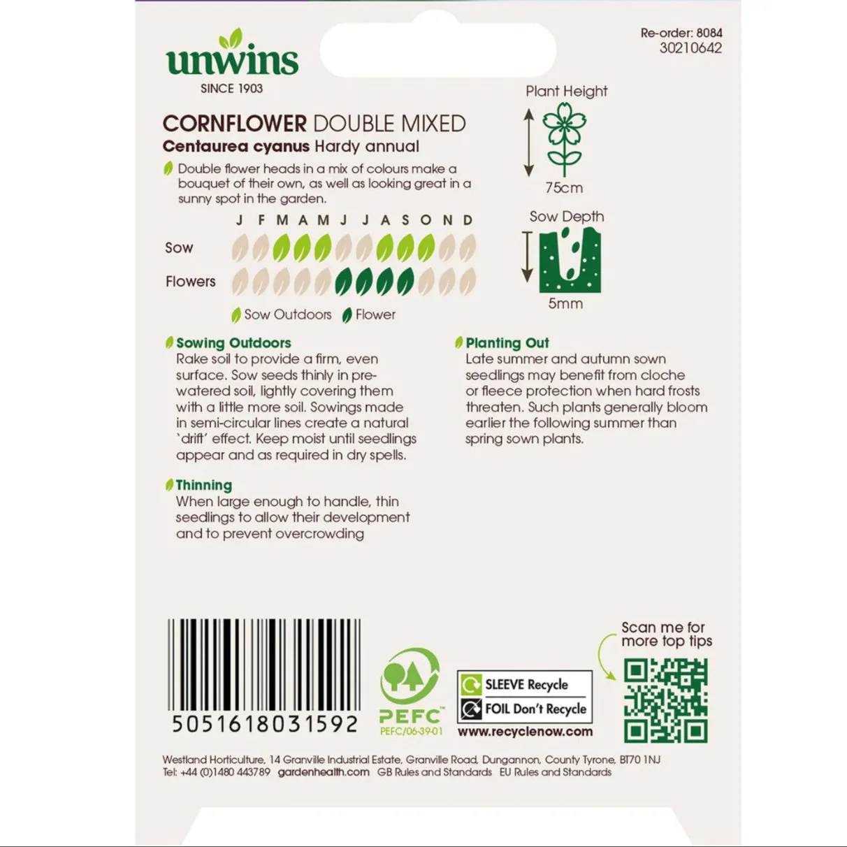 Unwins Cornflower Double Mix - Image 2