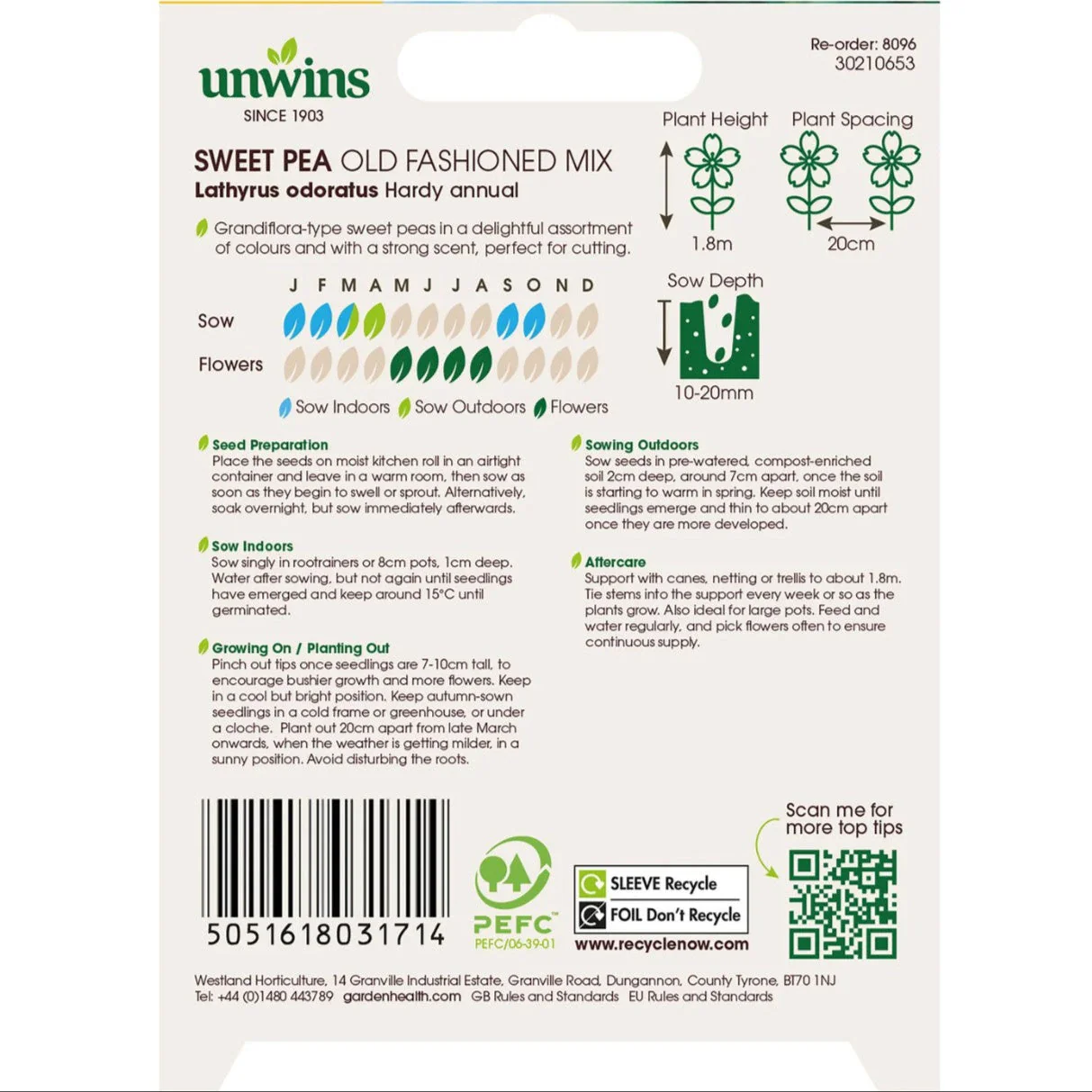 Unwins Sweet Pea Old Fashioned Mix - Image 2