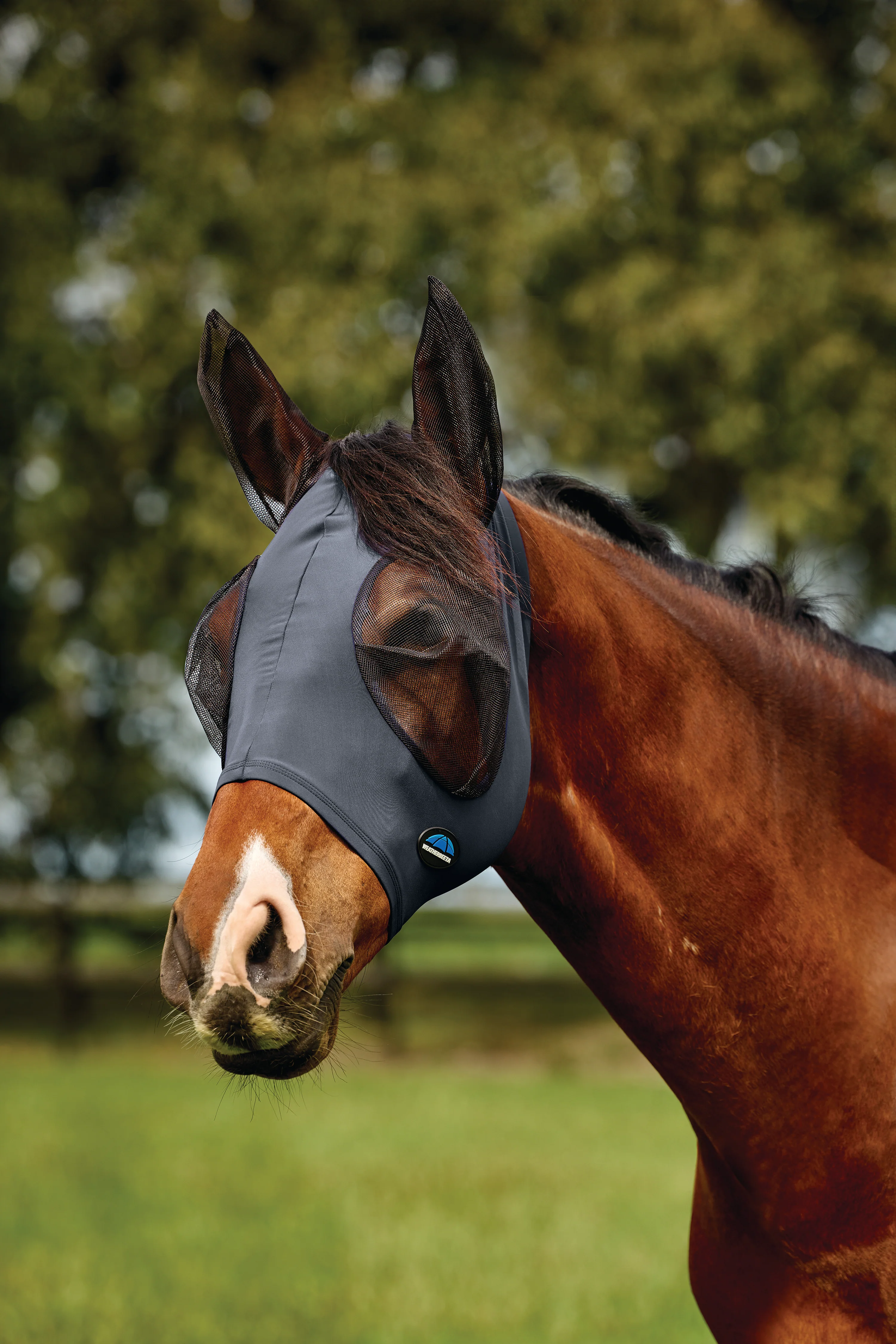 Weatherbeeta Comfitec Deluxe Stretch Fly Mask With Ears Charcoal/Black