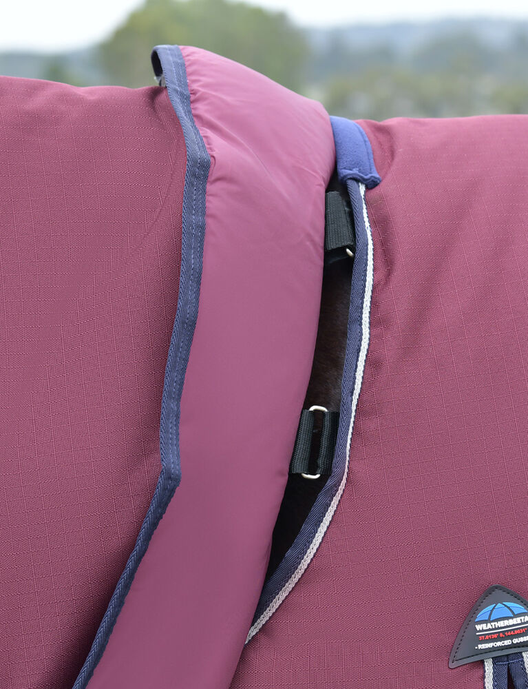 Weatherbeeta Comfitec Essential Turnout Detach-A-Neck 220g Burgundy / Navy - Image 5