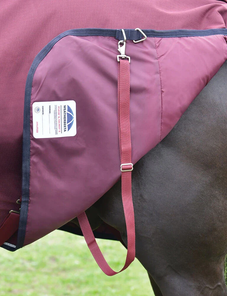Weatherbeeta Comfitec Essential Turnout Detach-A-Neck 220g Burgundy / Navy - Image 6