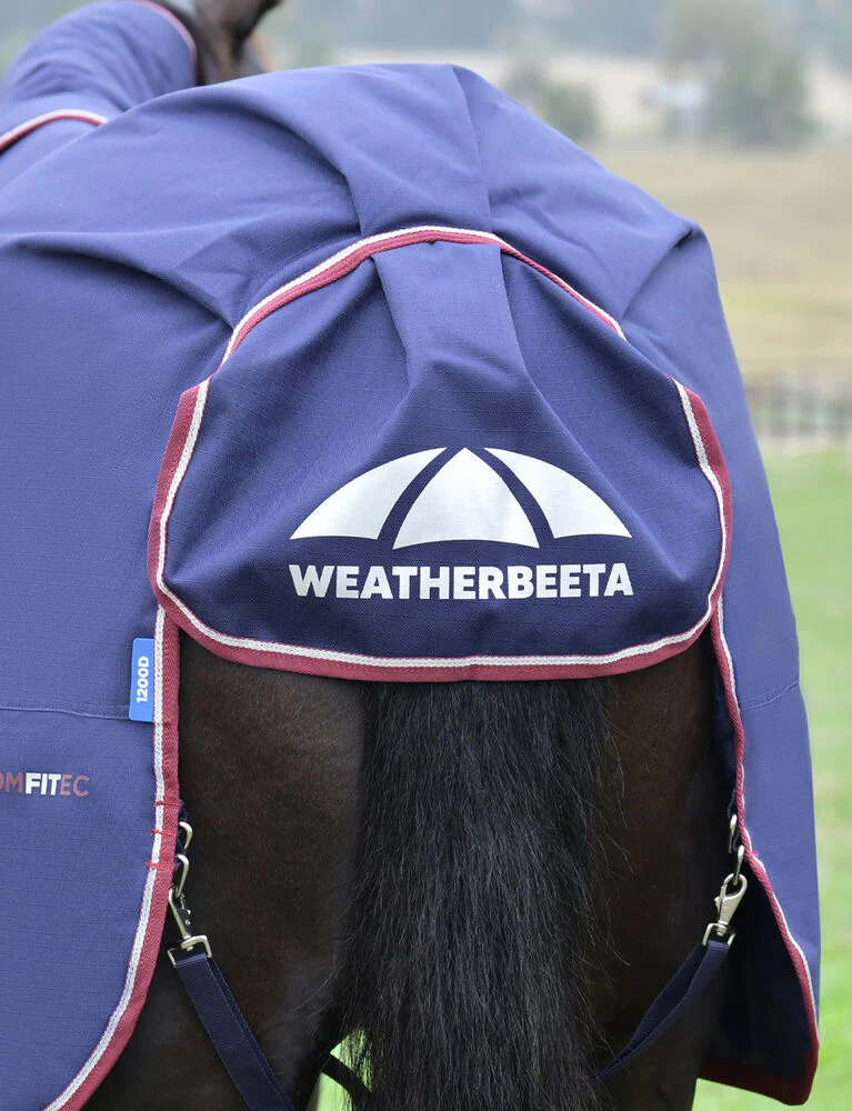 Weatherbeeta Comfitec Essential Turnout Detach-A-Neck 50g Navy / Burgundy - Image 5