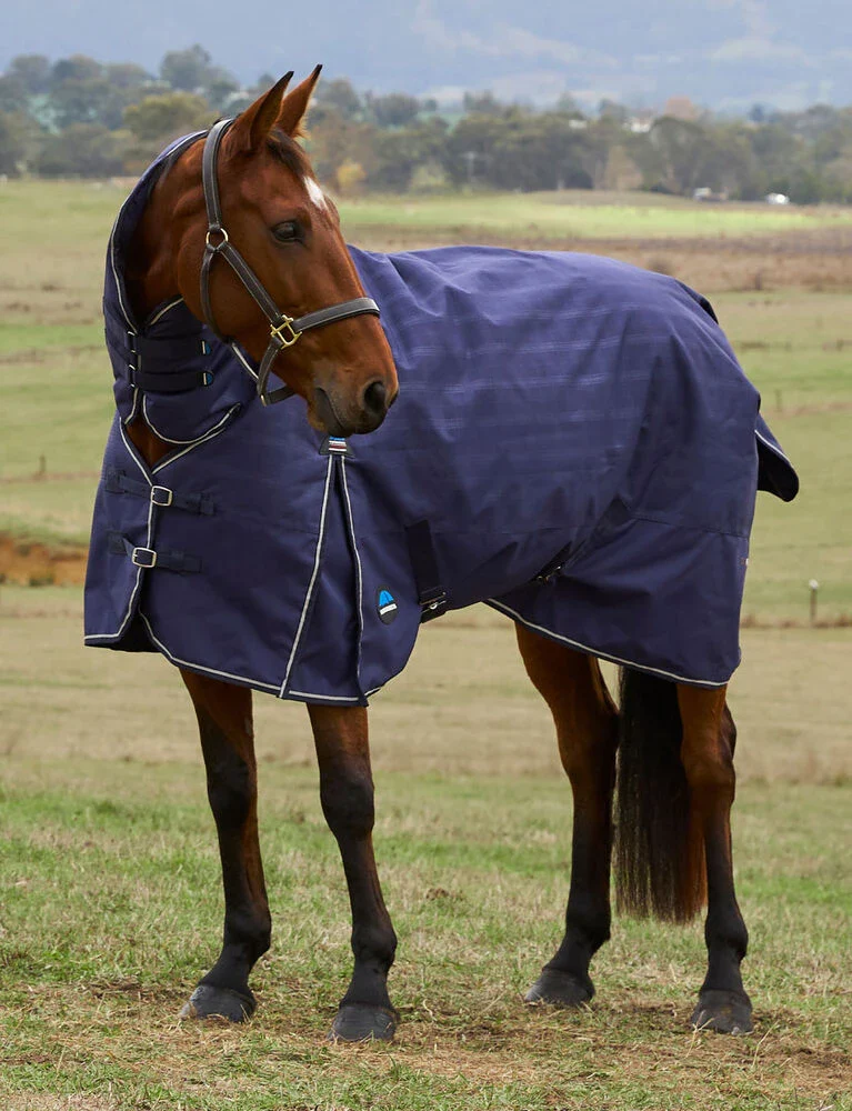 Weatherbeeta Comfitec Prelim Turnout Combo 220g Navy Embossed Plaid - Image 3